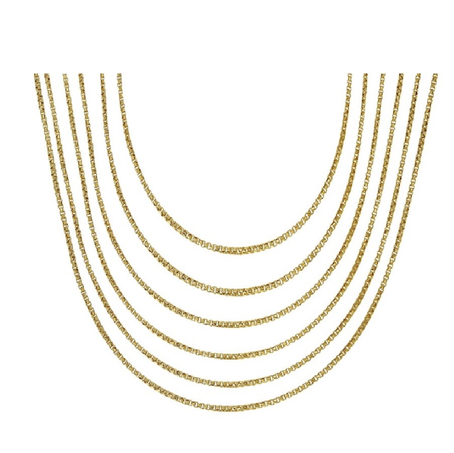 Men &Women’s Genuine 18K Yellow Gold Filled 18inch 1.2mm Thin Box Chain Necklace