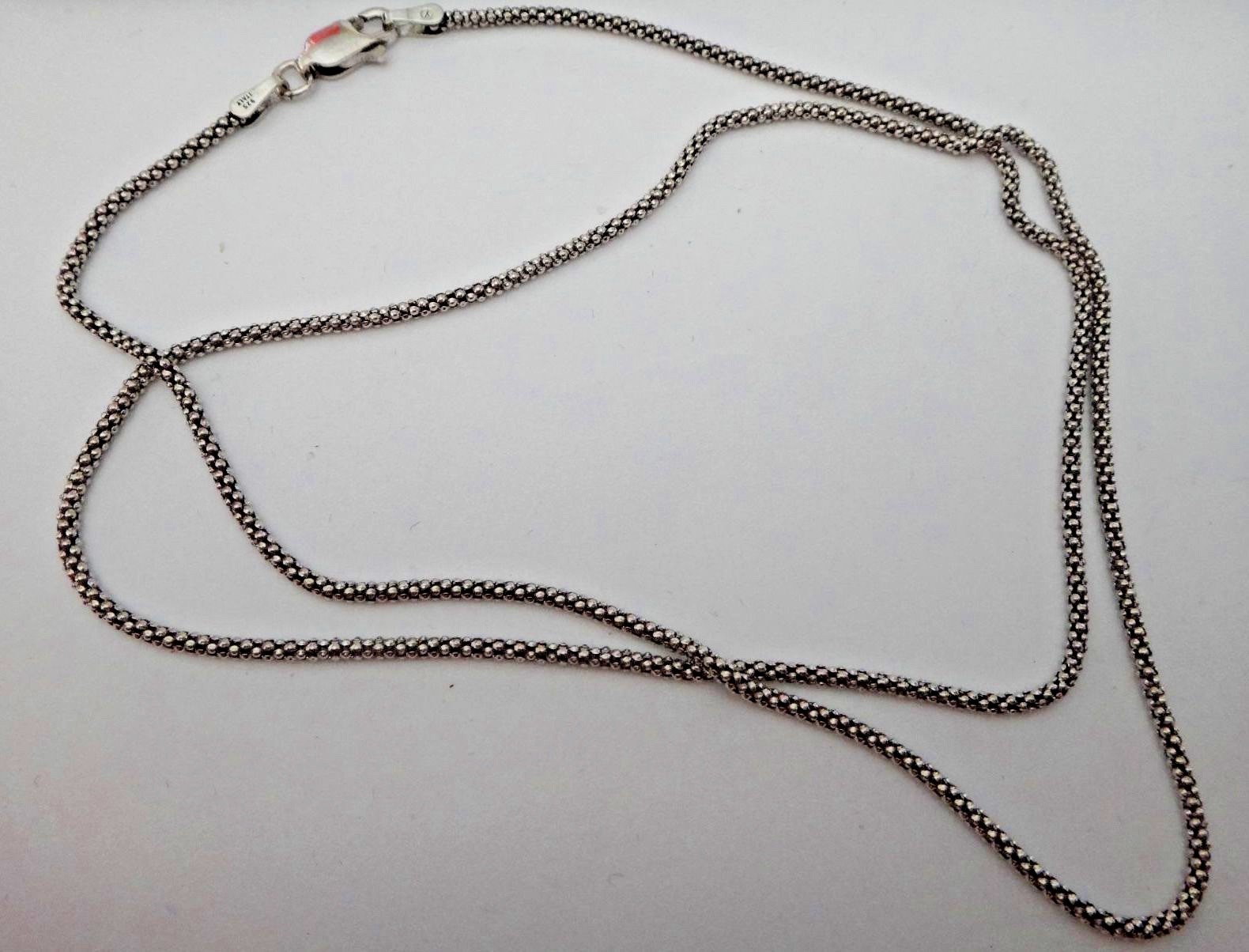 Sterling Silver 1.5mm Popcorn Chain in size 16″ 18″ 20″ 24″ or 30″ Lobster clasp