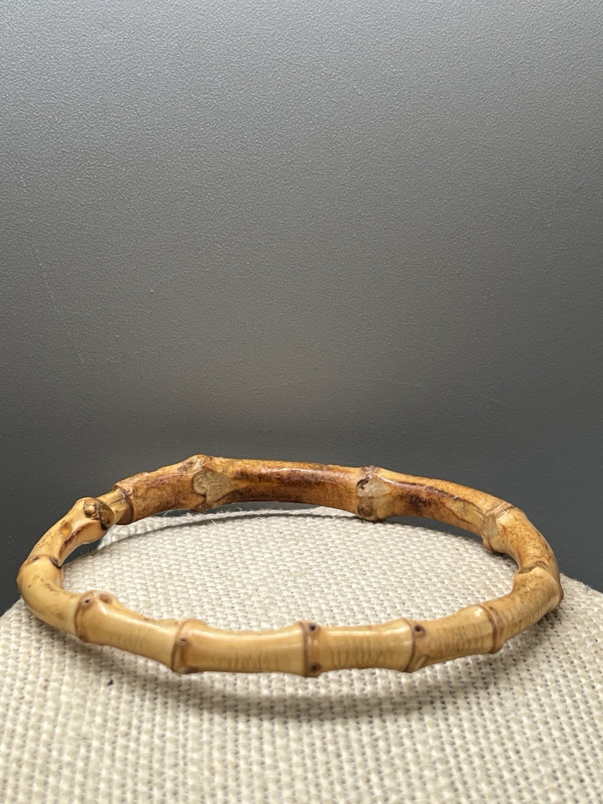 Vintage light brown bamboo Wood bangle Bracelet 8″