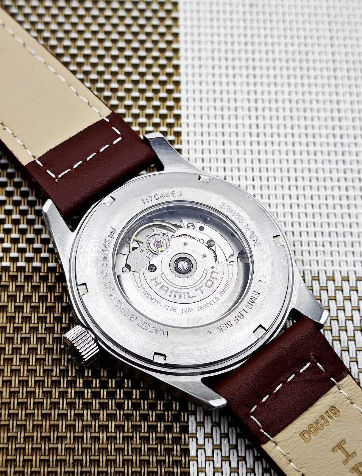 Hamilton Khaki Field Men’s Black Watch with Brown Leather Band Unused H70455533