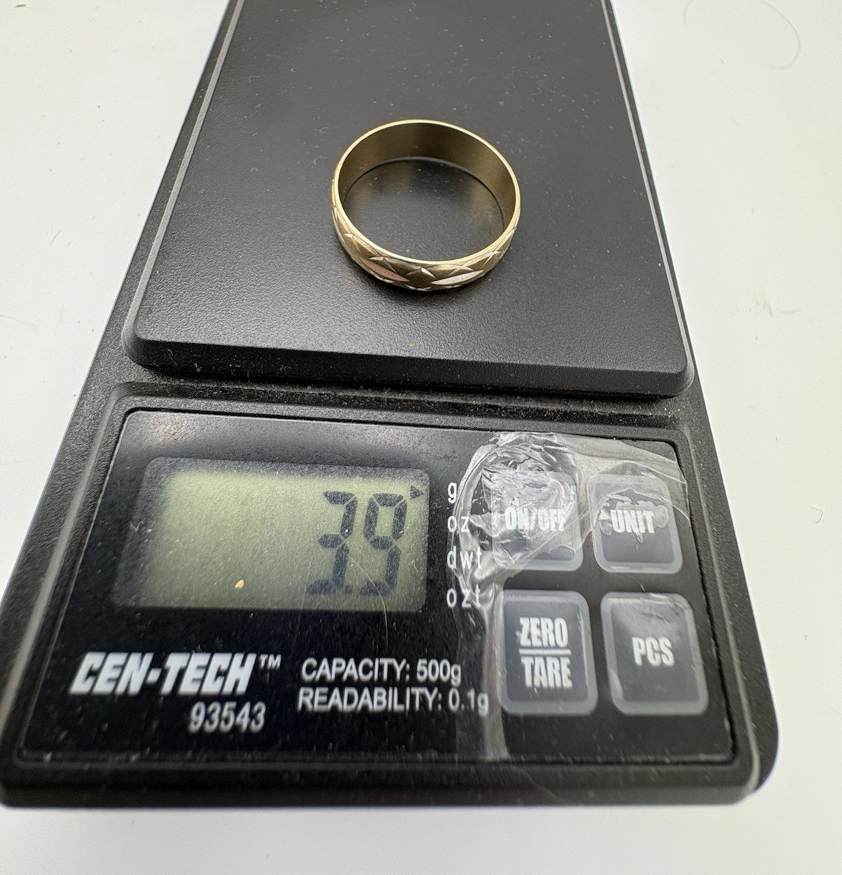 14k Yellow Gold ArtCarved Wedding Band Ring Etched Size 10 & 3.9 Grams