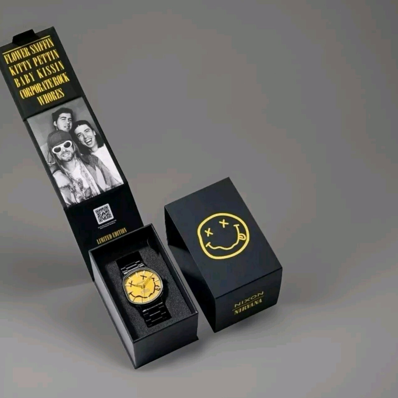 Nirvana Nixon Sentry Wobble Yellow Smiley Face Watch Sold Out Everywhere Rare