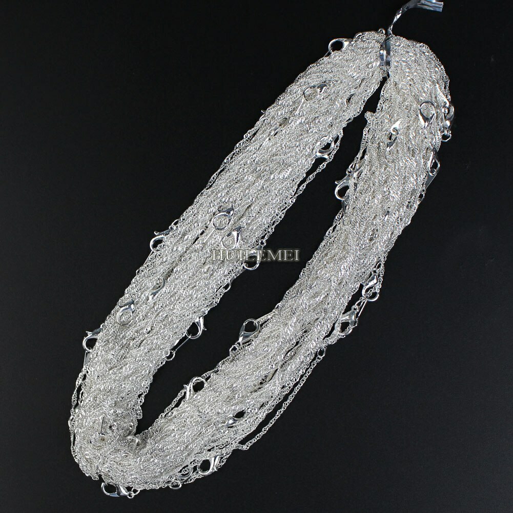 10pcs Silver/Gold Color 2mm Water Wave Necklace Chains for Women 16″ 18″ 20″ 24″