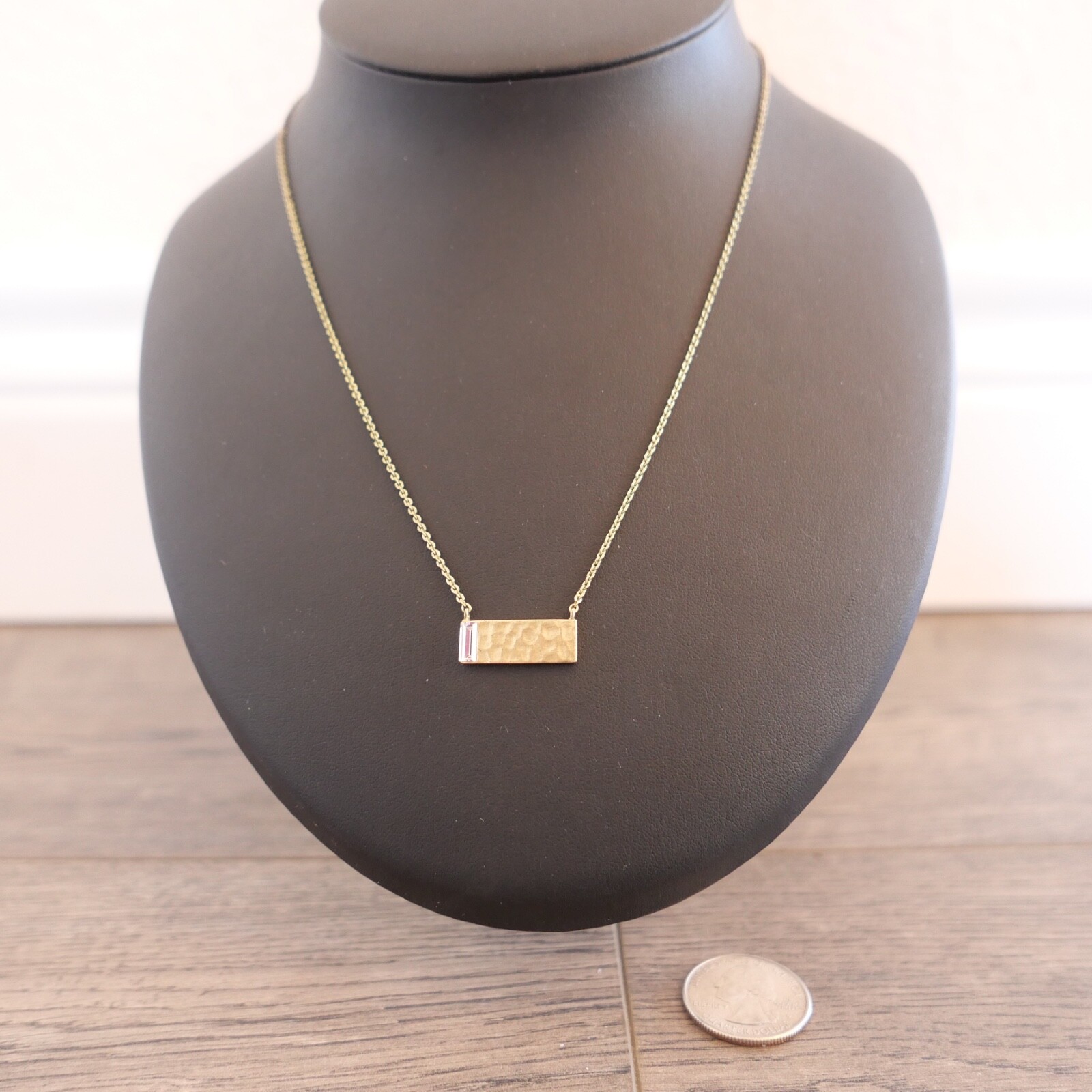 EUC Silpada KR Crossbar Swarovski Crystal Brass Necklace 15″ With A 2″ Extender