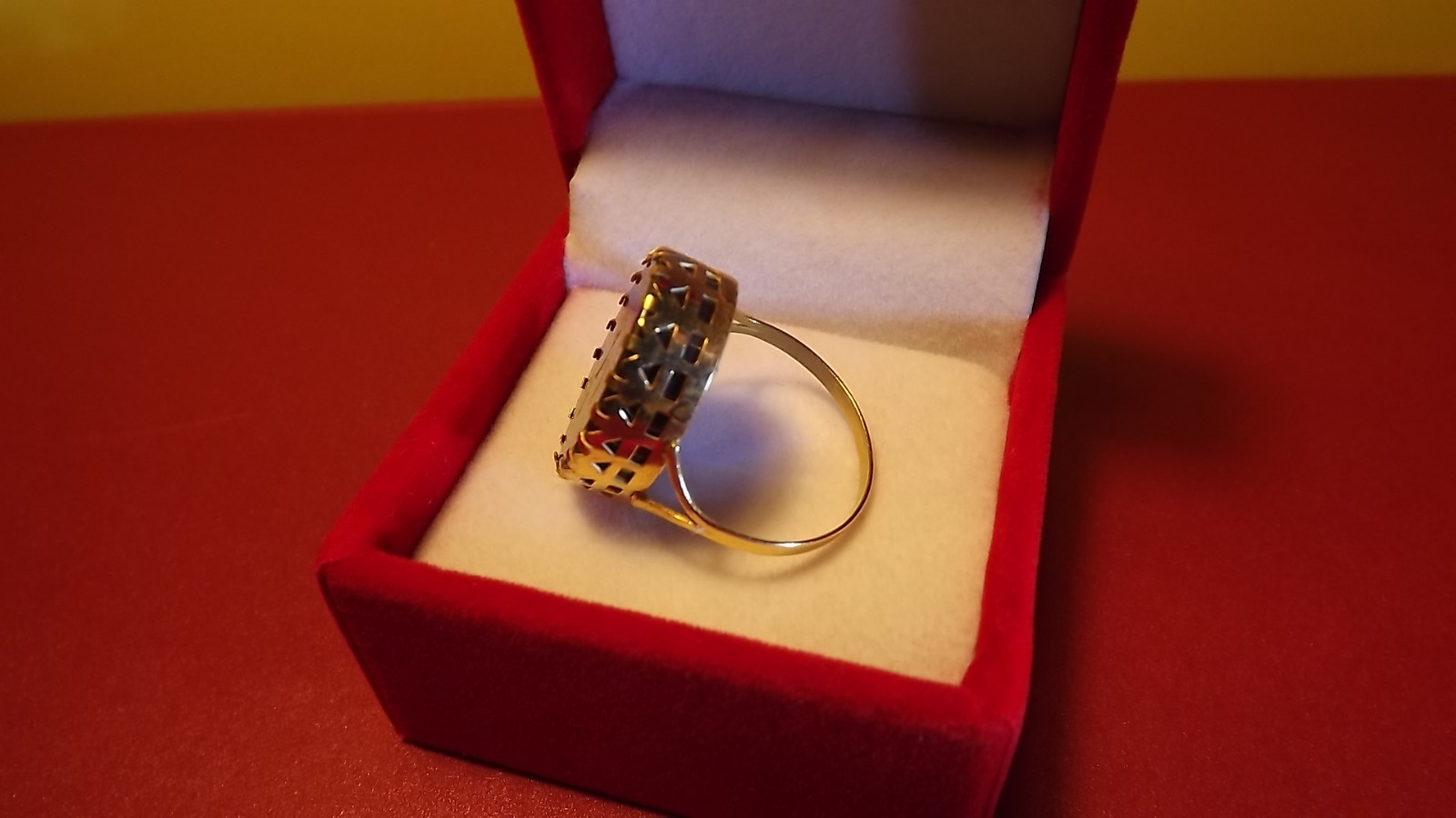 22ct Asian Yellow Gold Oval Black Onyx “Ya Zahra a.s” Simple Ladies Ring Size 16