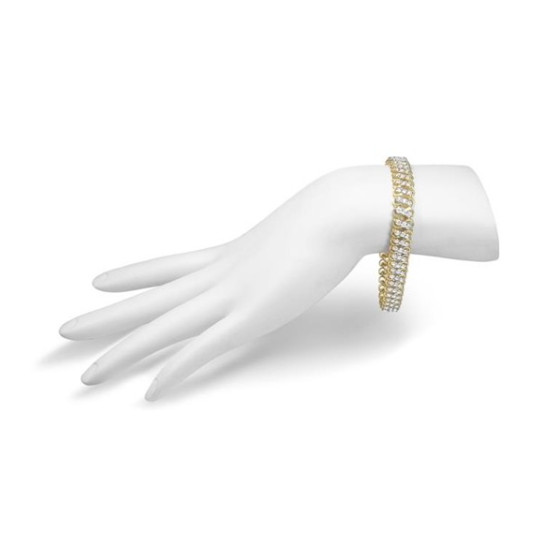 10k Solid Yellow Gold 4.0 ctw Diamond S Link Band Tennis Bracelet 7.0” MOTIVATED