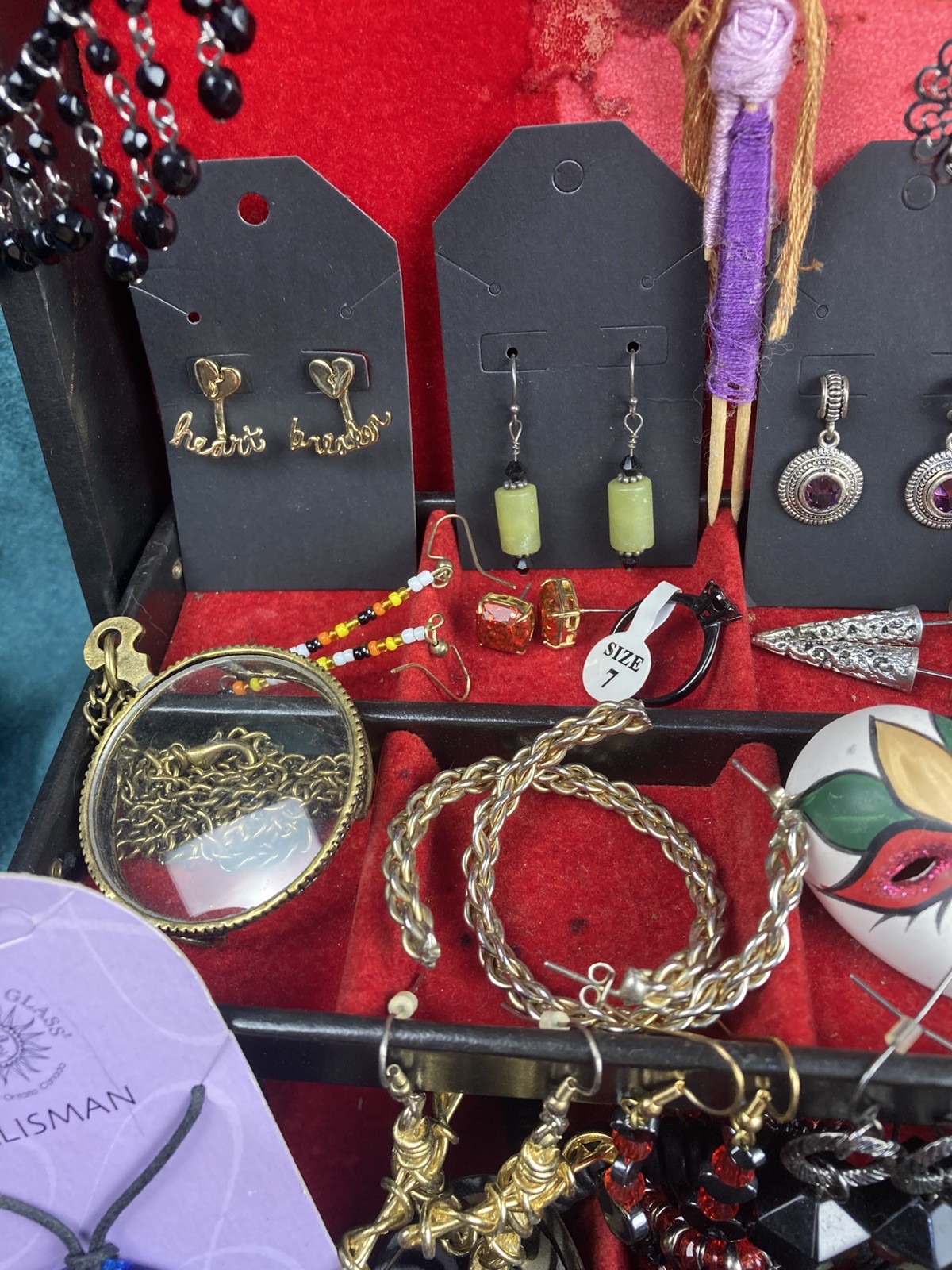 50Lot Gothic Inspired Costume Jewelry Romance Goth Earring Emo & Jewelry Box