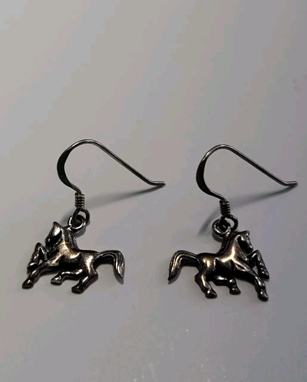 Sterling Silver Horse Prancing Earrings Drop/Dangle 2.29 grams