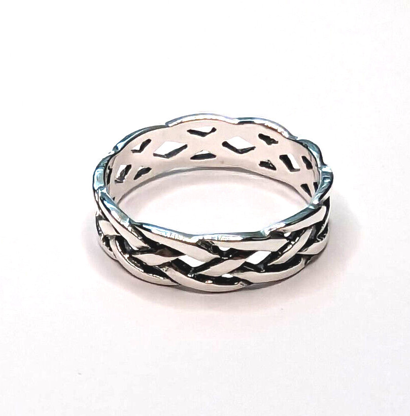 Celtic Weave Stackable Sterling Silver Ring NEW