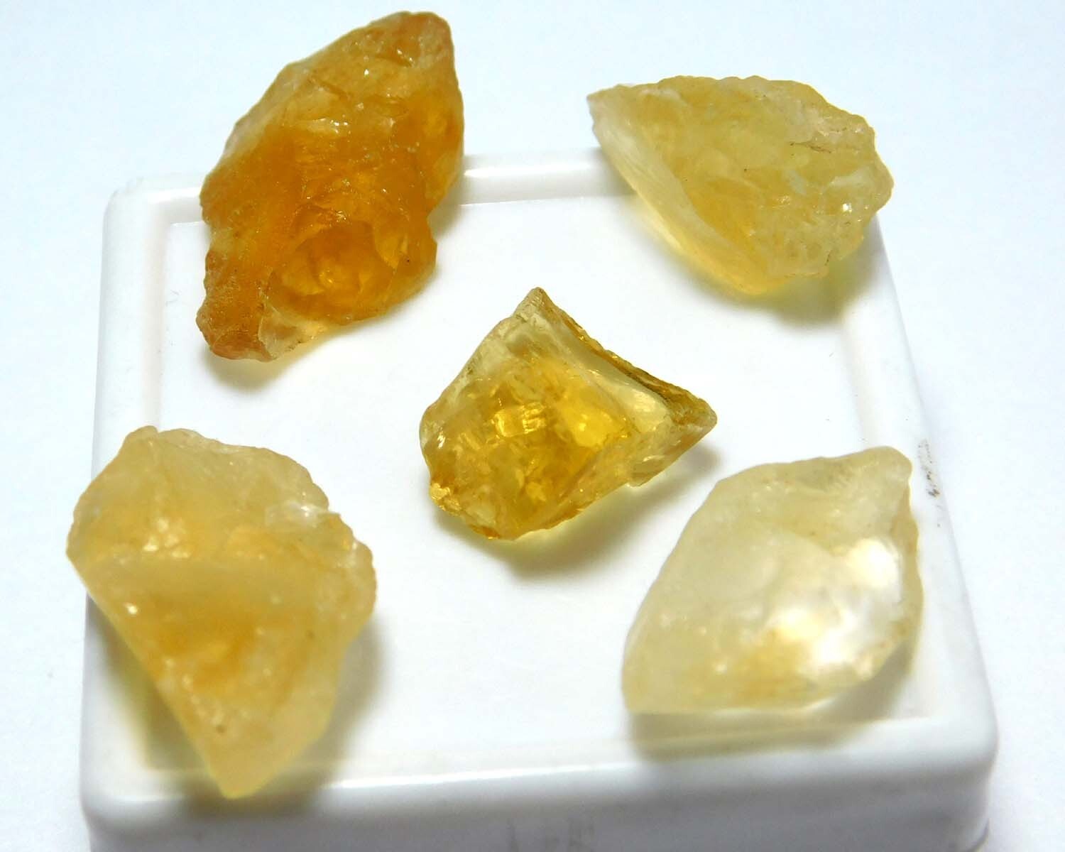 Yellow Citrine Rough Loose Gemstone 54.0 Carats 100% Natural 5 Pcs Lot.CR34.
