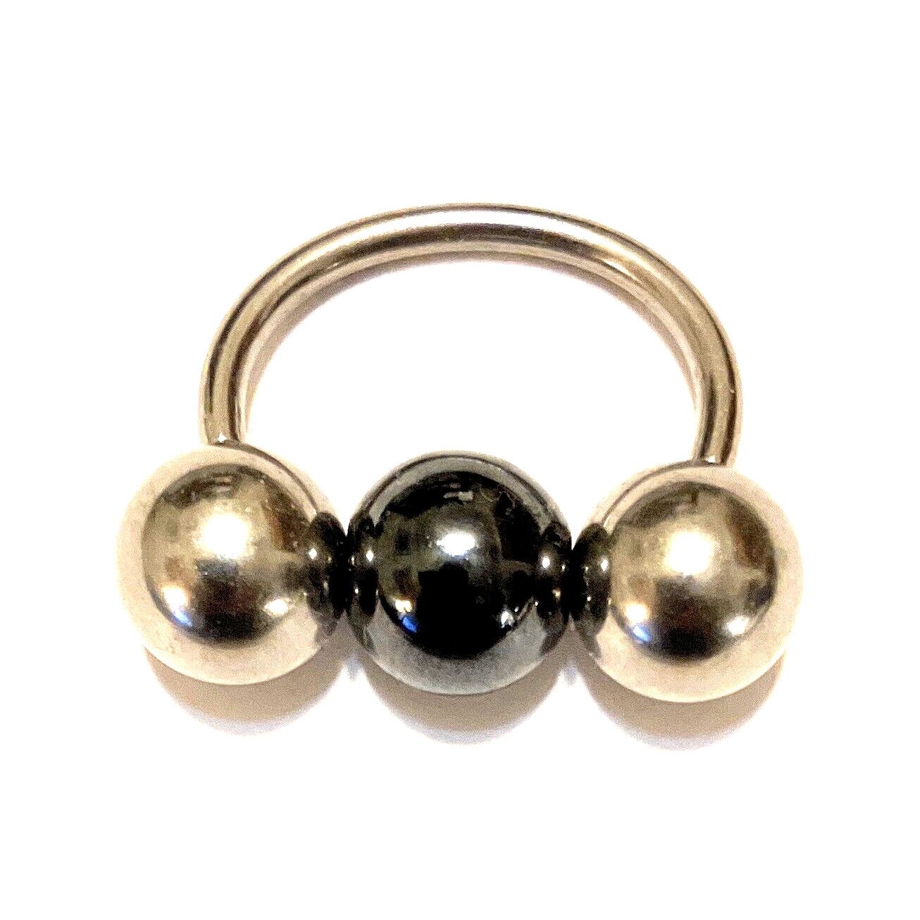 Handmade 10g 24mm 3X12mm diameter Solid Surgical Steel Balls FRENUM HORSESHOE.