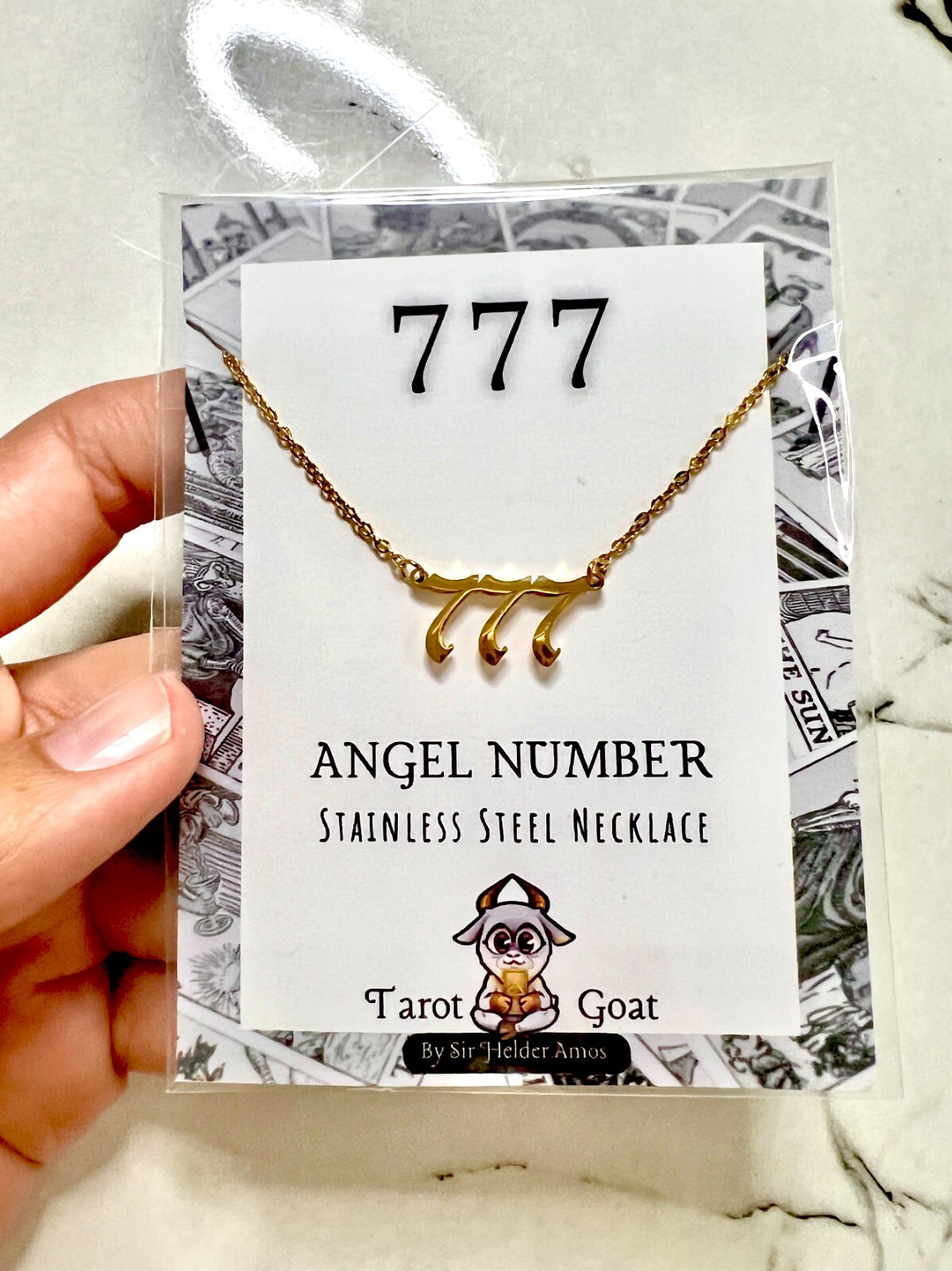 777 Angel Number Necklace Stainless Steel Good Luck Amulet Men Woman Gift Ideas