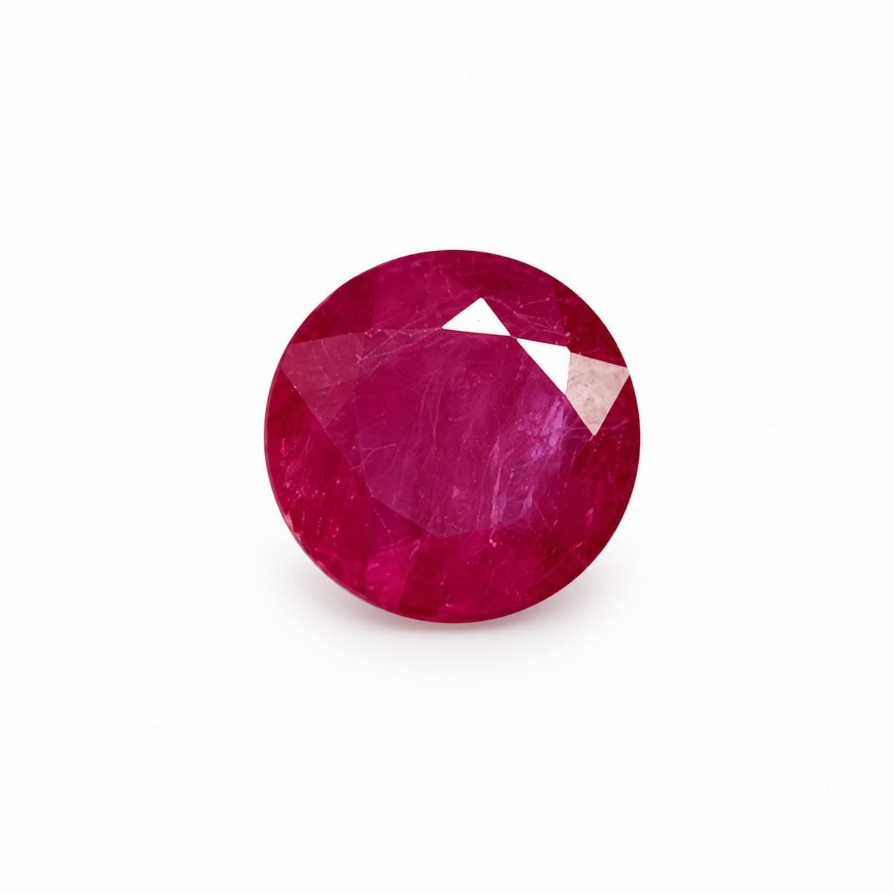 1.26 cts Natural ruby reddidh round heated Certified Loose Gemston