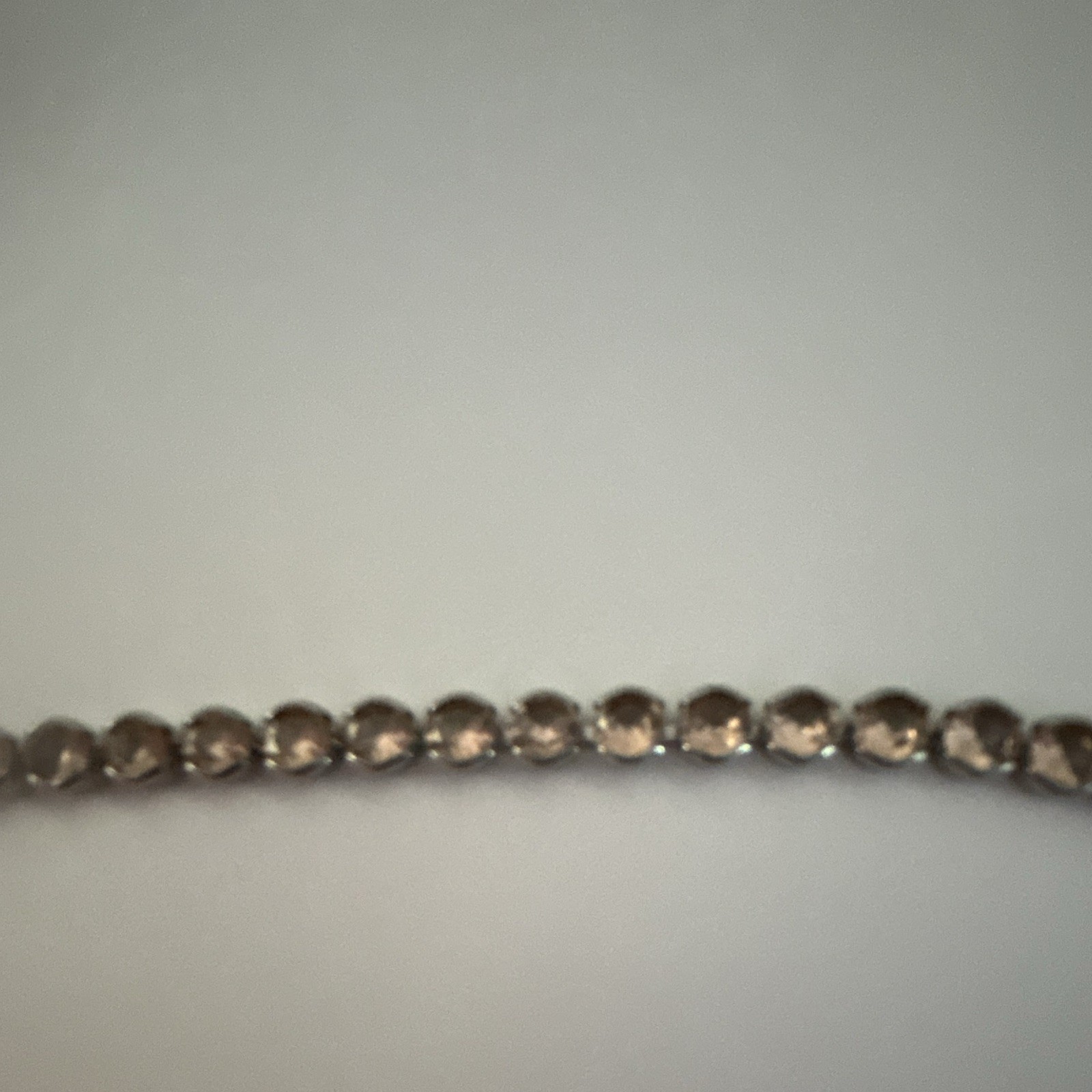 Gold Tone Clear Round Crystal Tennis Chain Bracelet, Prong Set, Box Clasp