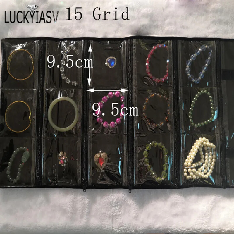 Fashion Velvet Zipper Jewelry Roll Bag Ring Earrings Organizer Storage Bag