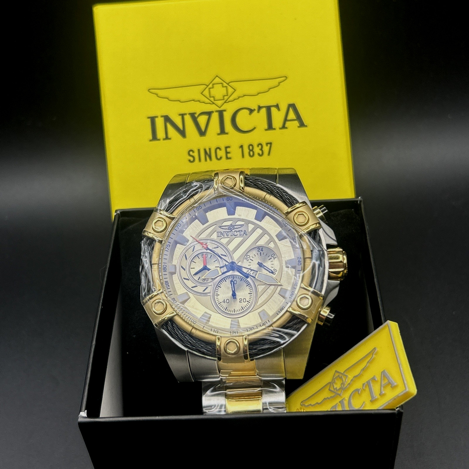 Invicta Bolt Ace 25518 Men’s Chronograph Watch — 52mm Two-Tone Gold & Silver
