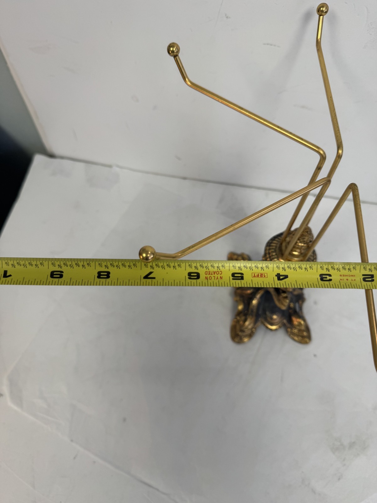 Hollywood Regency? Gold Jewelry Display Towel Hanger VTG 11″H x 12″W Koi fish