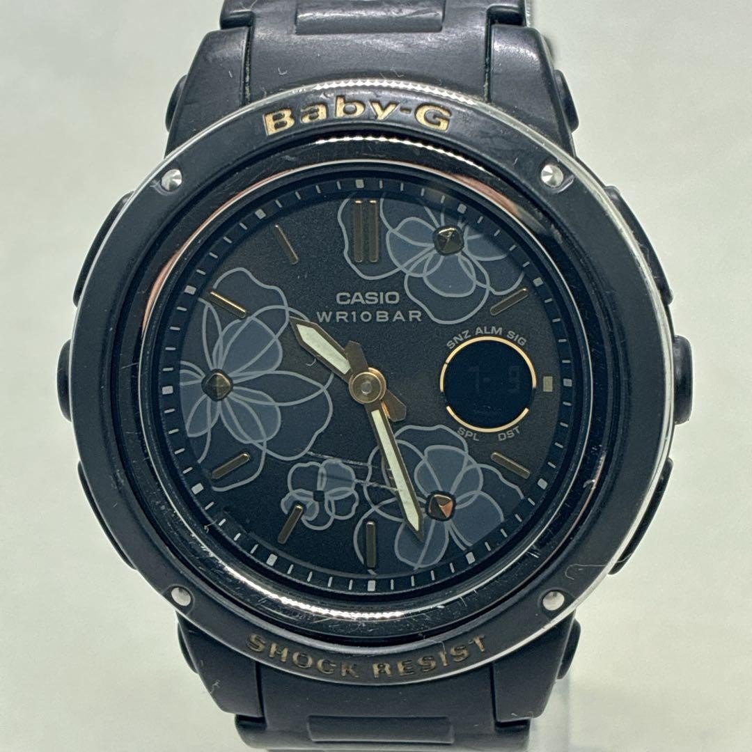 Battery replaced, working. Casio Baby-G Flower Dial Black BGA-150FL