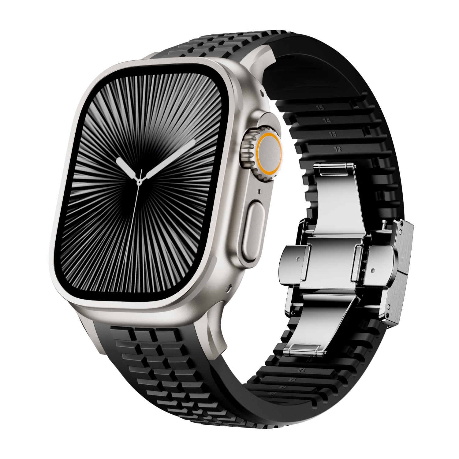 For Apple Watch 42/44/45/46/49mm Silicone Sports Adjustanle Strap Brascelet Band