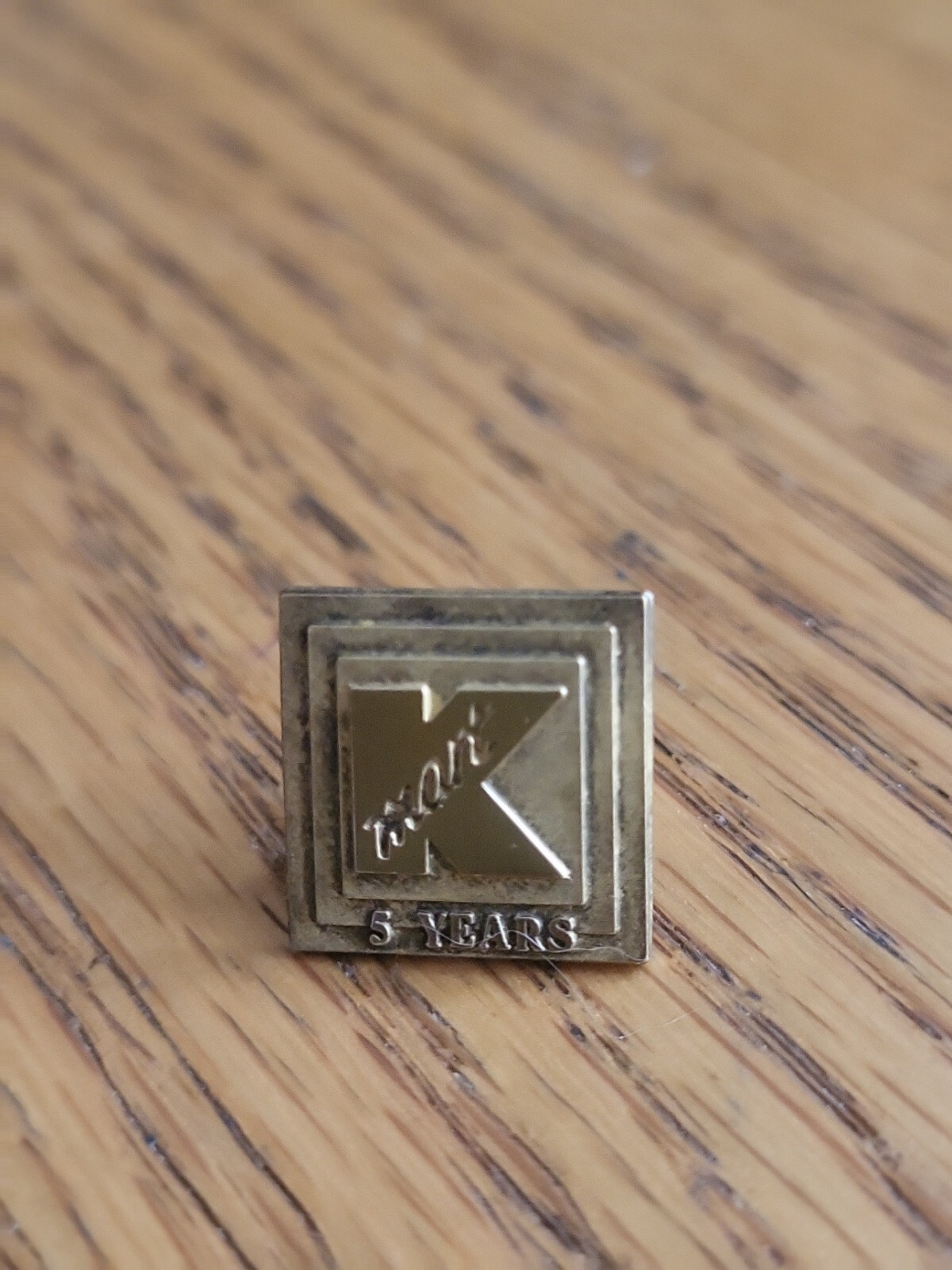 Kmart 5 Years Anniversary Pin, Vintage, Gold Color, Lapel Pin With Backer