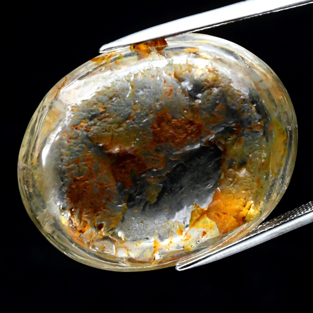 💎 74.70ct Oval Cabochon Natural White Quartz Inclusions – Amazing, Myanmar Gem