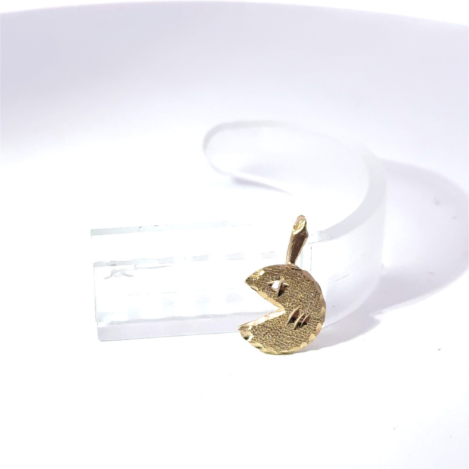 14k Stamped Yellow Gold Pac-Man Pendant Charm