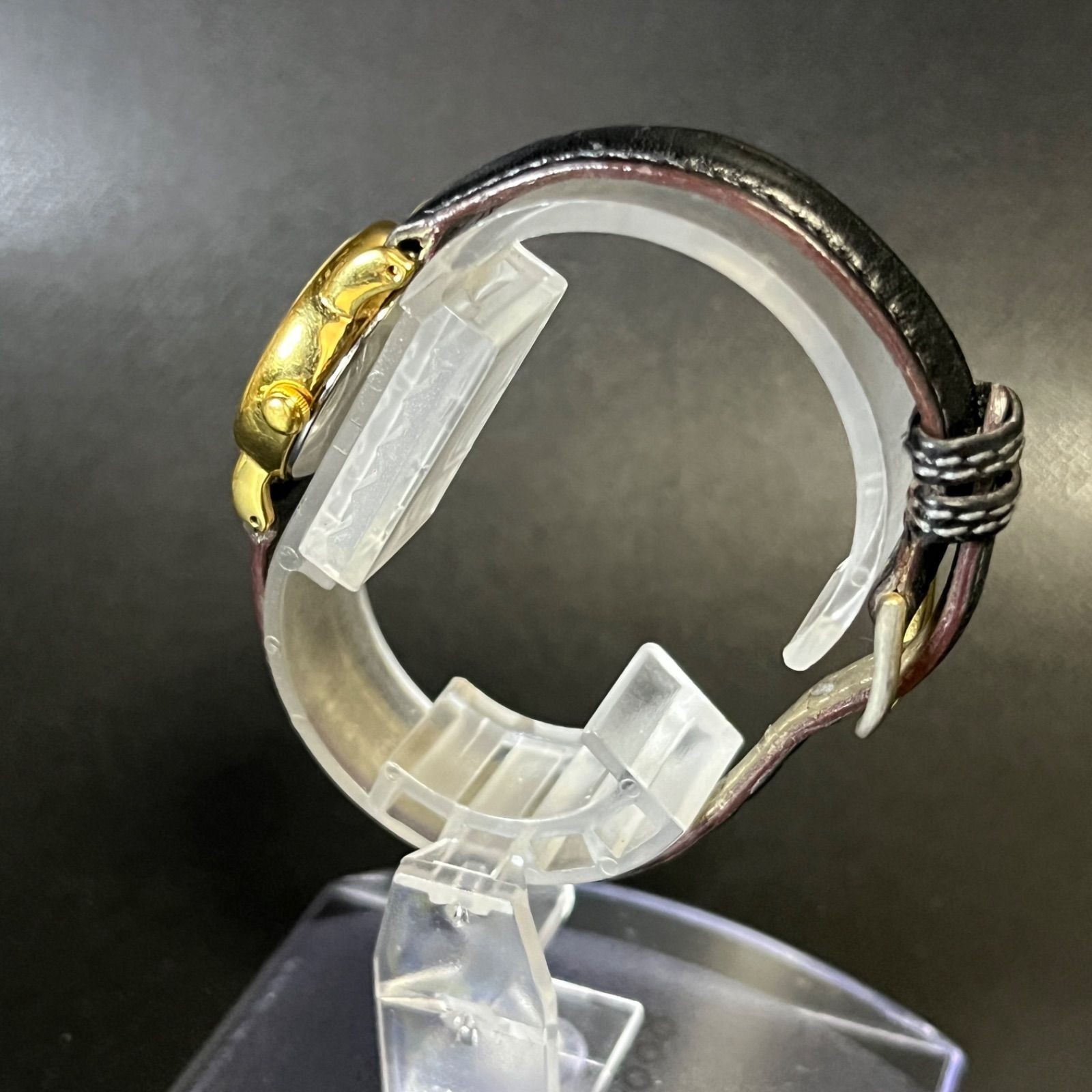 Working SEIKO ALBA Quartz Oval Wristwatch Working Confirmed Gold V811 5A00