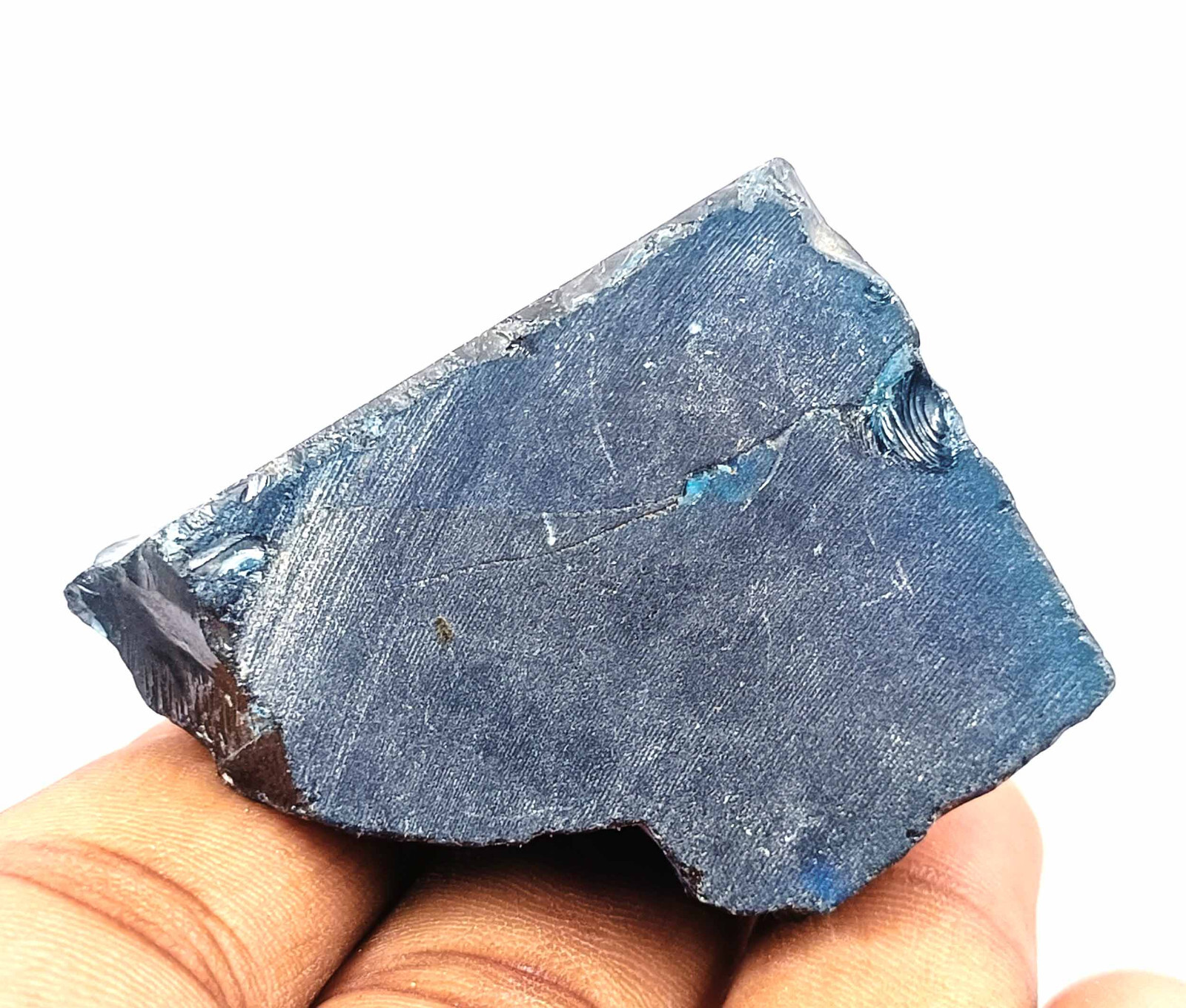 Natural Certified 630Ct Cambodia Deep Blue Zircon Uncut Rough Loose Gemstone AKC
