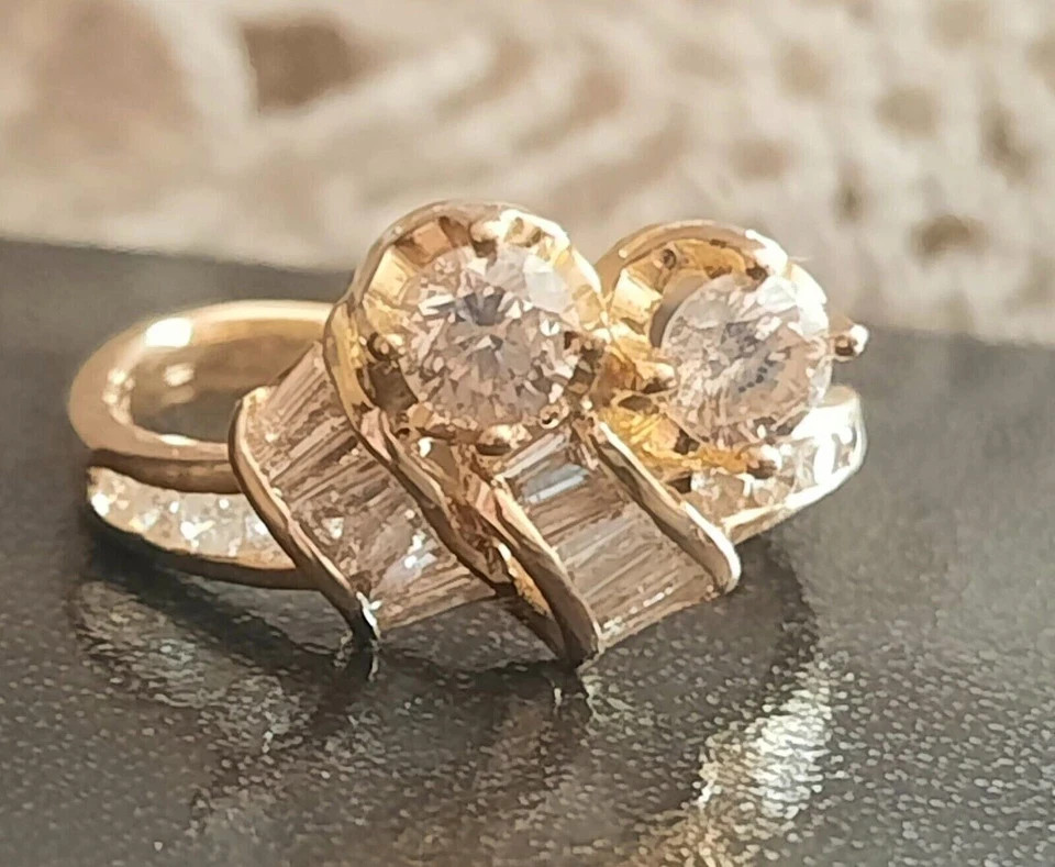 1.50Ct Round Cut Lab-Created Diamond Engagement Ring 14K Yellow Gold Plated