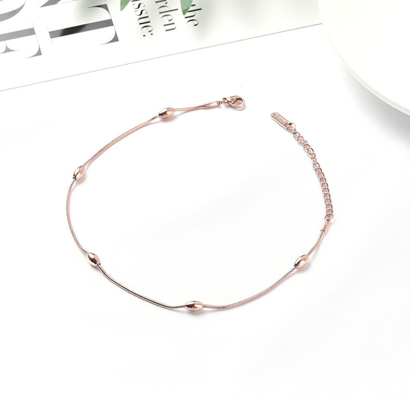 10″ Elegant Women Stainless Steel Anklets Bead Foot Chain Ankle Bracelet PE44