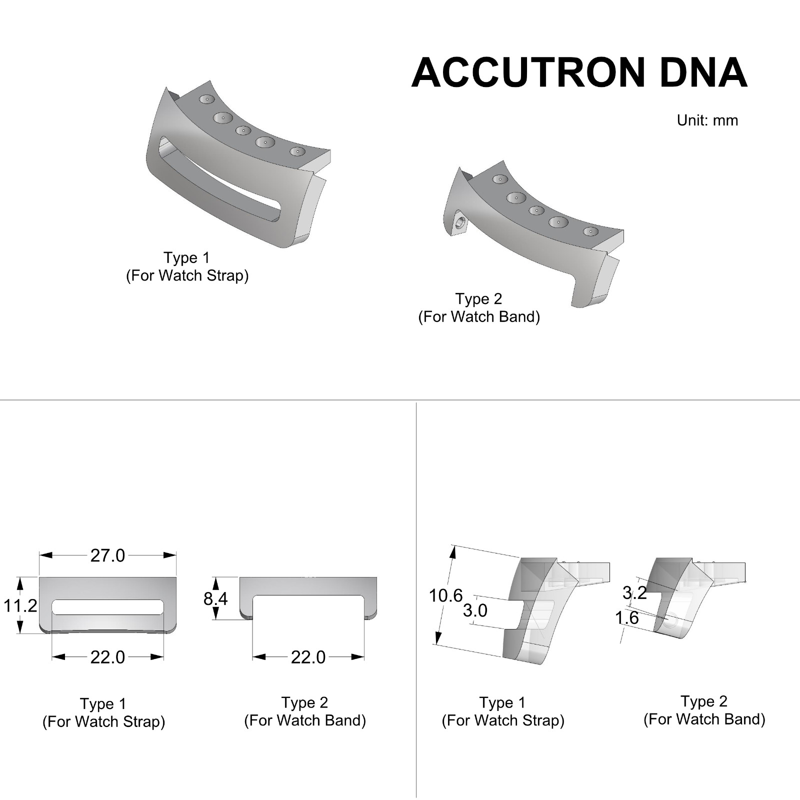 Resin Watch adapter for Accutron DNA Watch