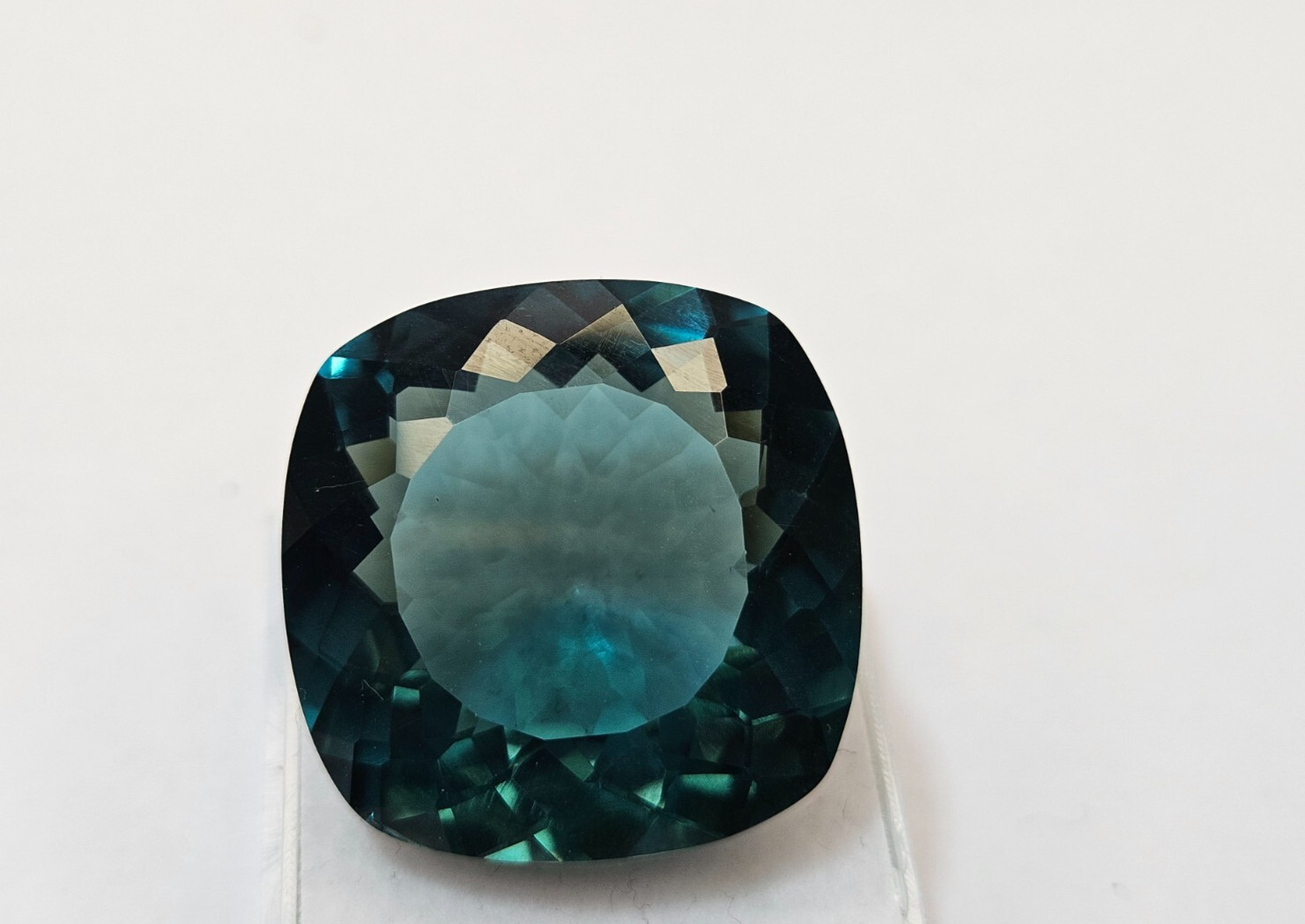 Cushion Cut Teal Blue Natural 52-53 Ct Tourmaline EGL Certified Gemstone KH931