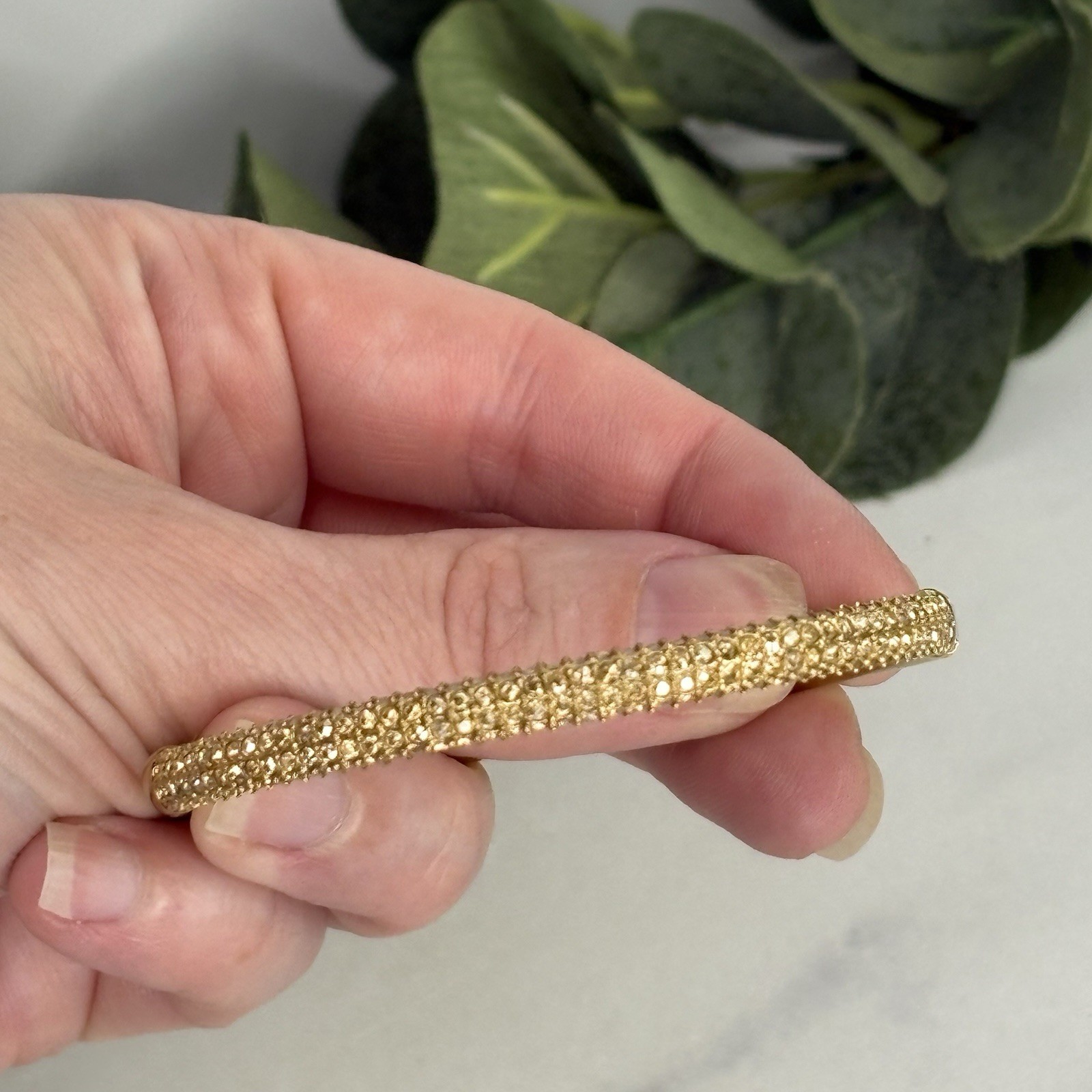 Swarovski Sublima Gold-Tone Pavé Bangle Bracelet