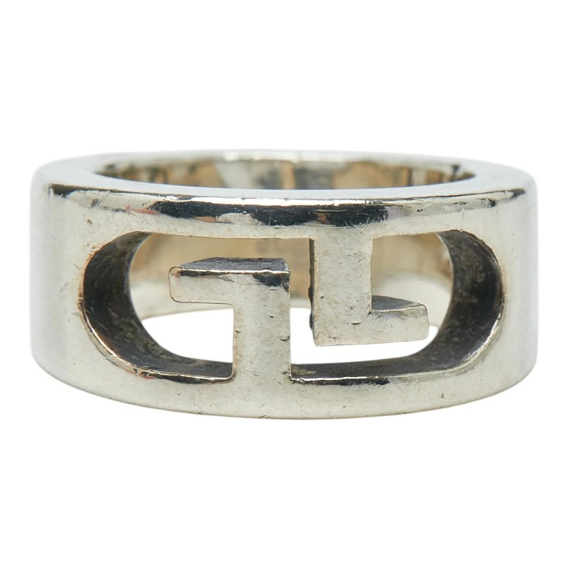 Gucci Silver Double G Logo Ring US 3.5.5 SV925 Ladies Jewelry