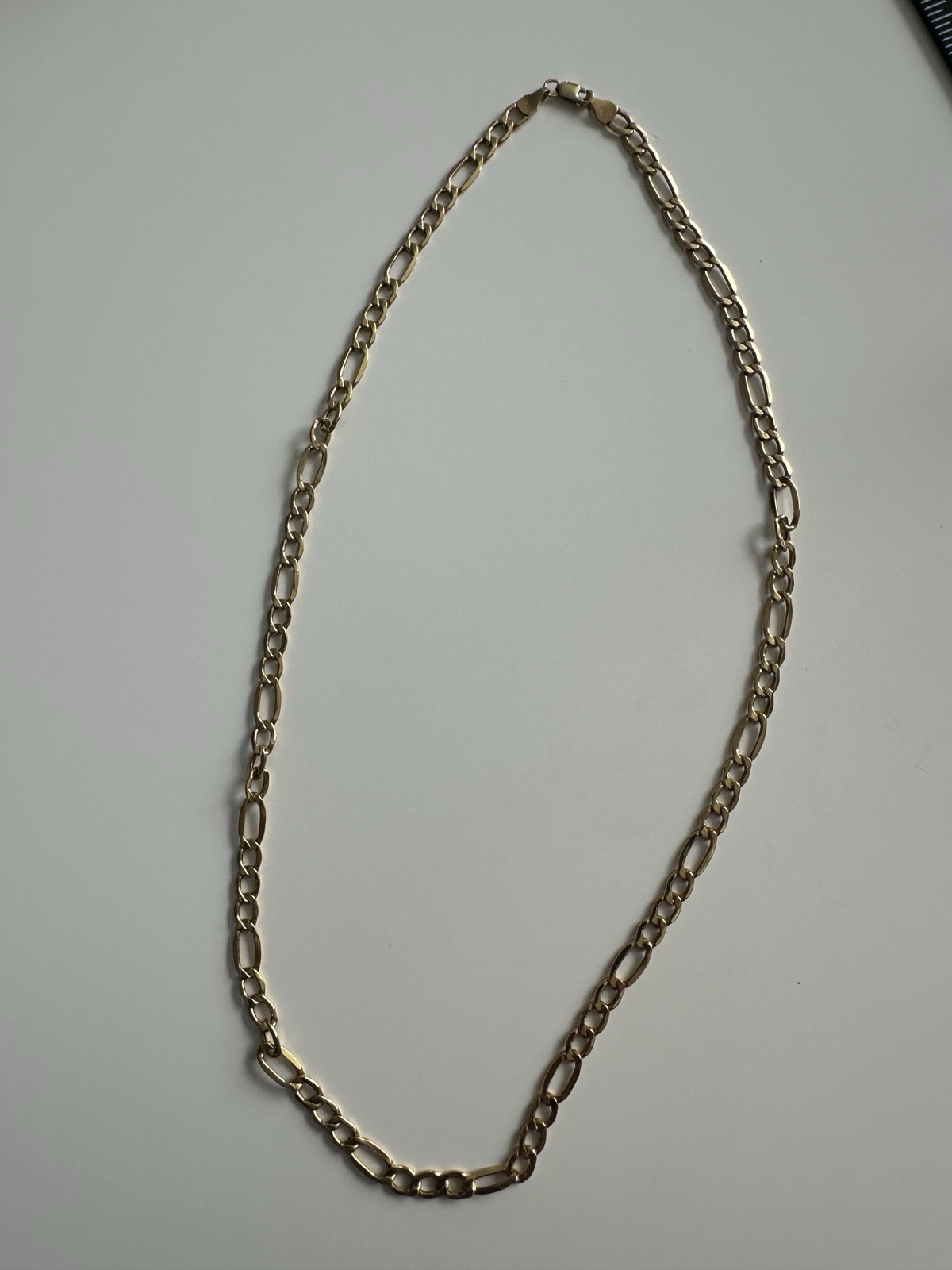 10K Yellow Gold Figaro Chain Necklace 20” 5mm Italy Richline RL Hollow 4.58g
