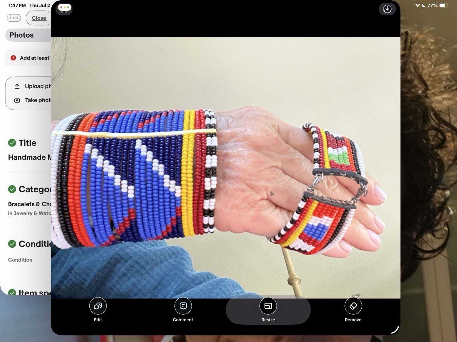 Handmade Maasai Beaded Bracelet Set African Tribal Kenya Artisan Jewelry
