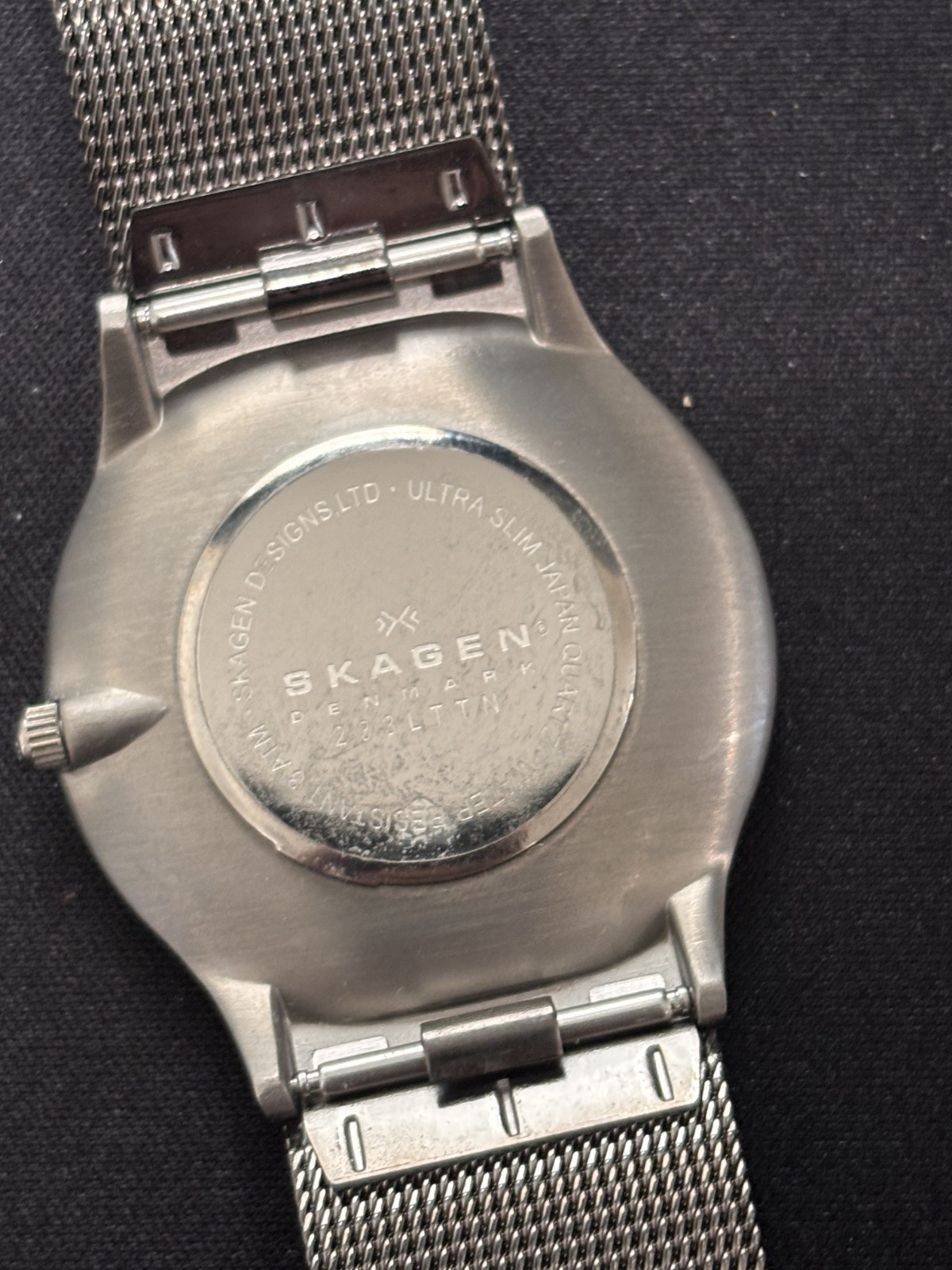Skagen Watch Men 34mm Blue Dial Titanium Round 233LTTNC Slim