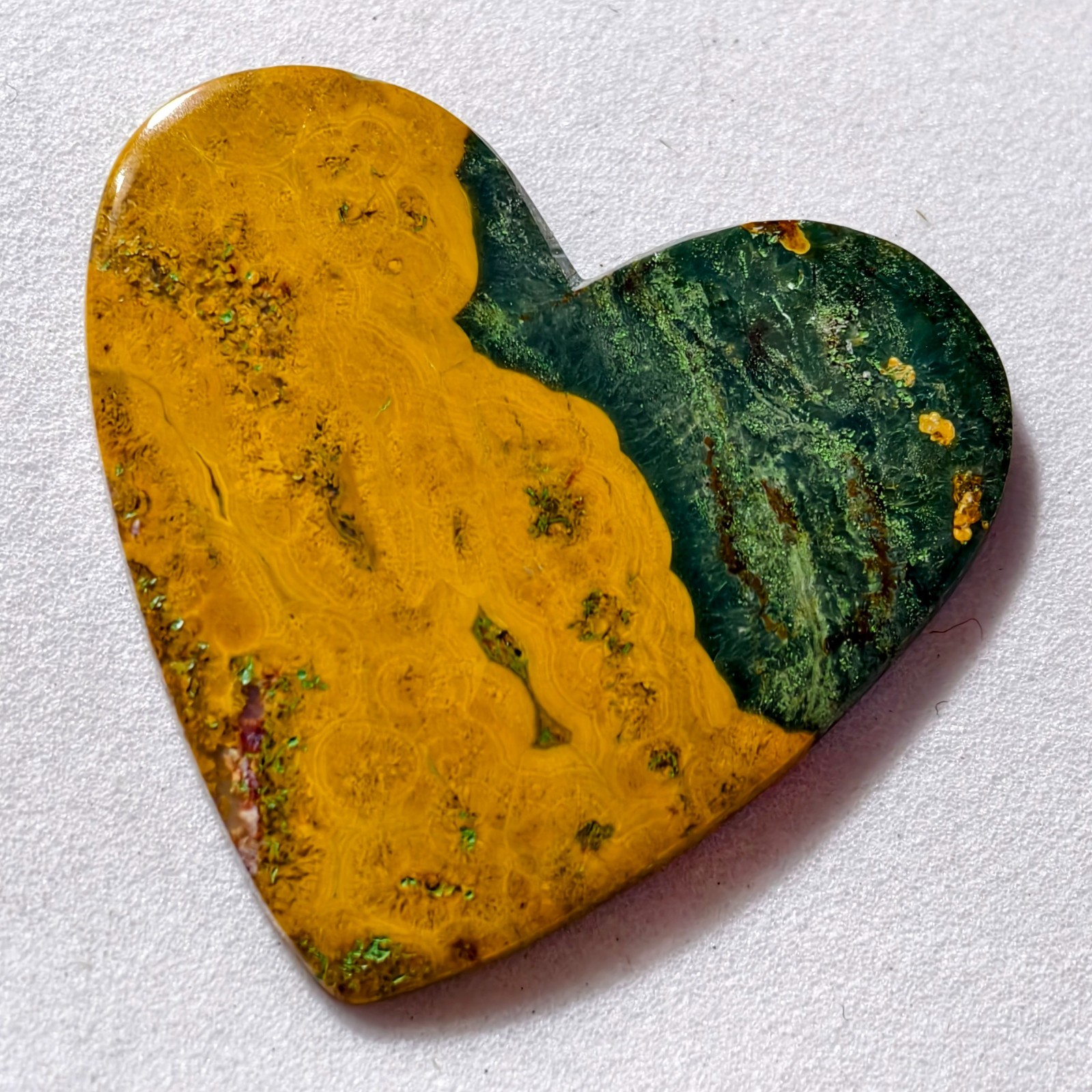 25 Cts Natural Ocean Jasper Heart Cabochon Gemstone 31×32.4×3.3 MM
