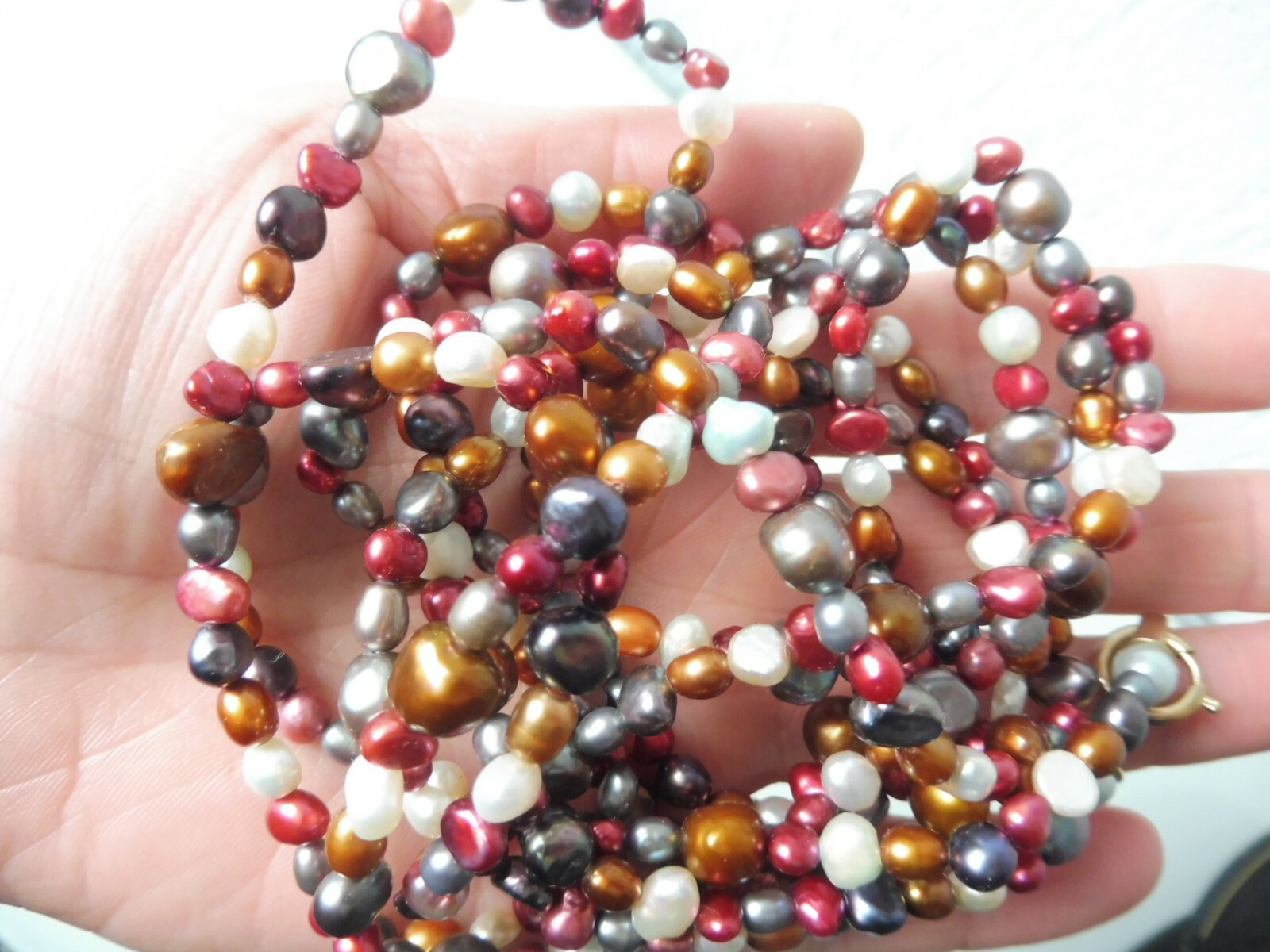Beautiful Multicoloured Chain Bead Chain,ca.180 CM,Gold Plated Pierre Lang,Rare