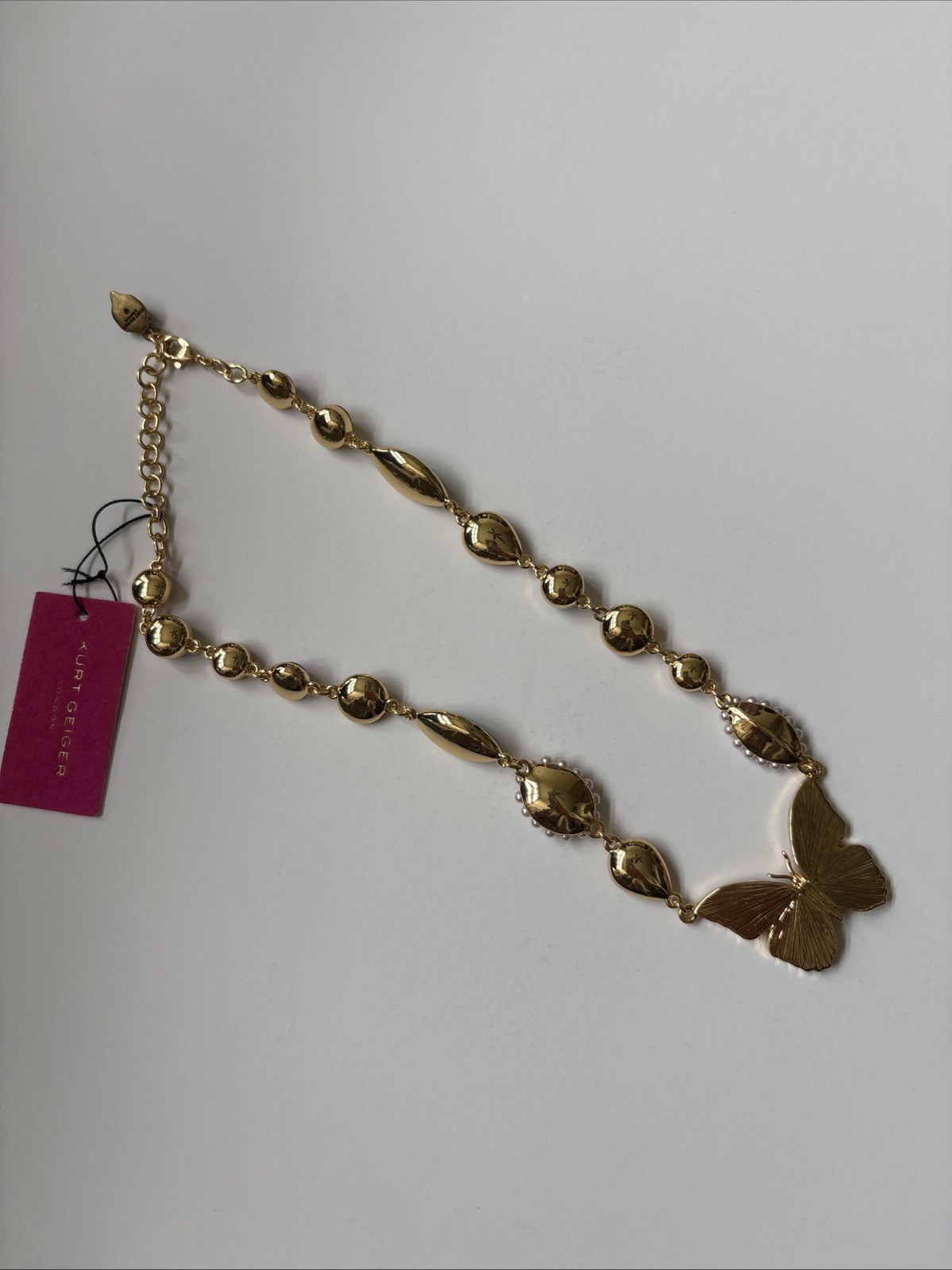 Kurt Geiger LondonButterfly Gemstone Collar Necklace Multi 16″ L +2″ GIF Box New