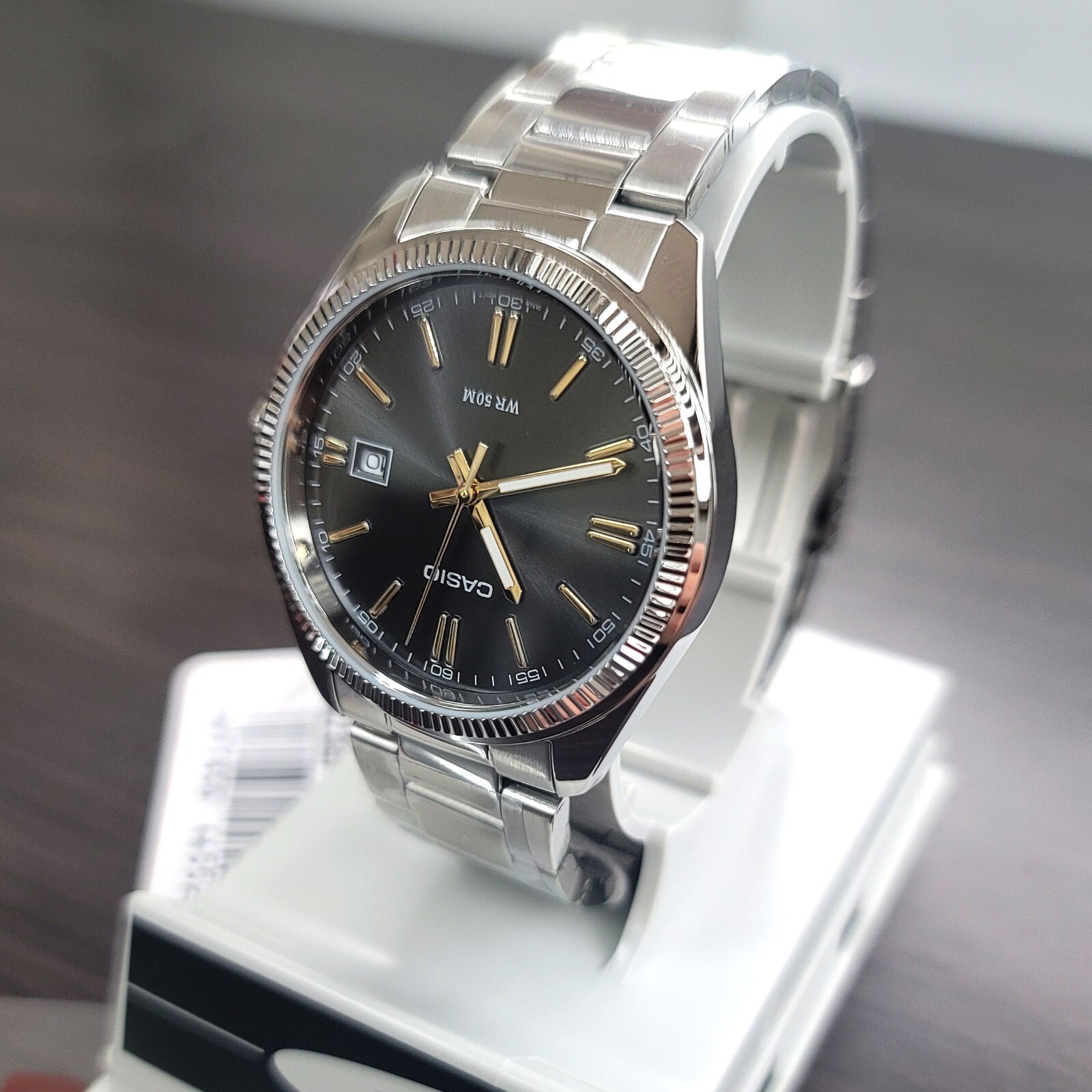 CASIO Men Analog Stainless Steel silver Band Watch Original New MTP-1302D-1A2VDF