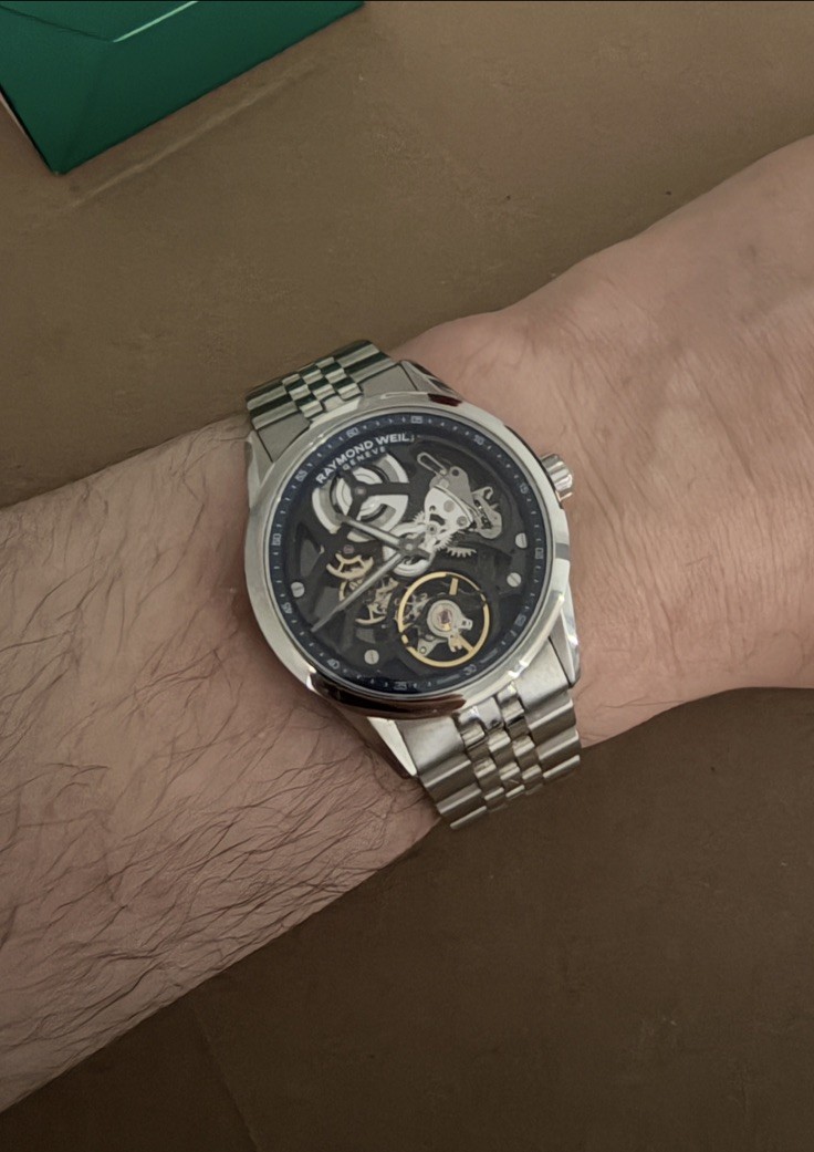 Mint 38mm Raymond Weil Freelancer Skeleton Dial Men’s Watch 2783-ST-50000