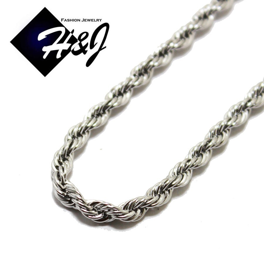 MEN WOMEN Stainless Steel 2.5/3.5mm Silver Smooth Rope Chain Necklace*20″24″30″