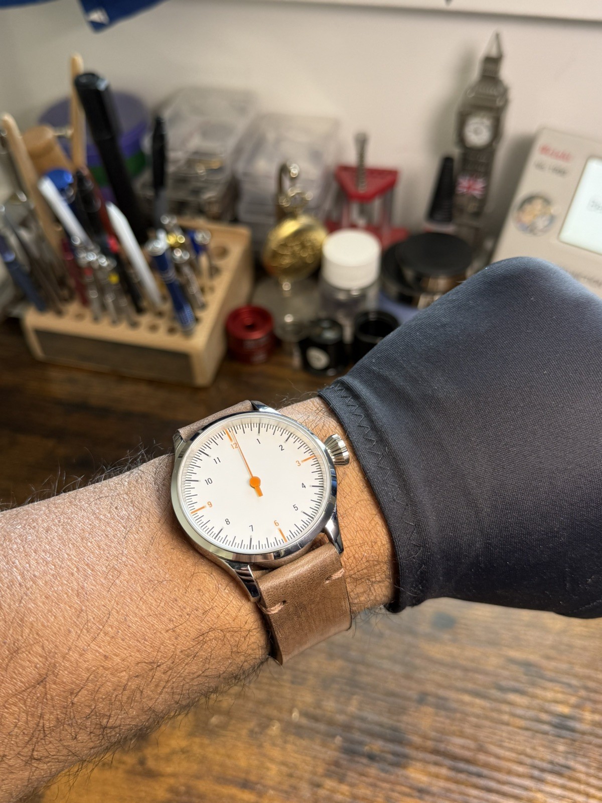 One-of-a-Kind Handmade Swiss ETA 6498 Watch | Sapphire | Leather Strap
