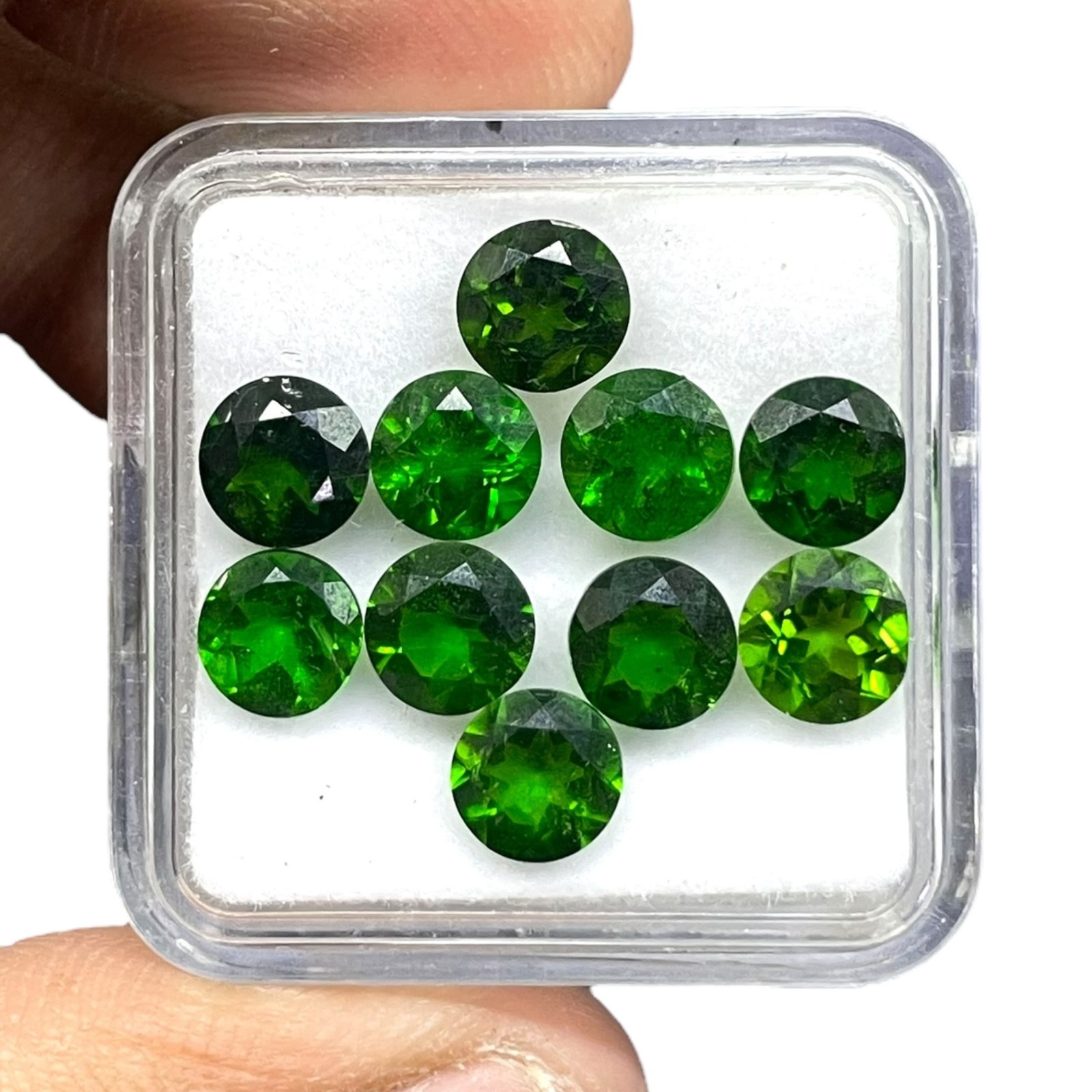 10 Pcs Natural Chrome Diopside 6mm Round Cut Vivid Green Loose Gemstones Lot