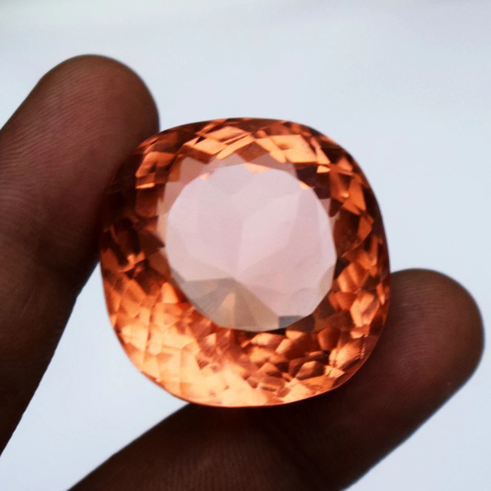 124.05 CT Flawless Imperial Topaz Cushion Cut Certified Loose Gemstone