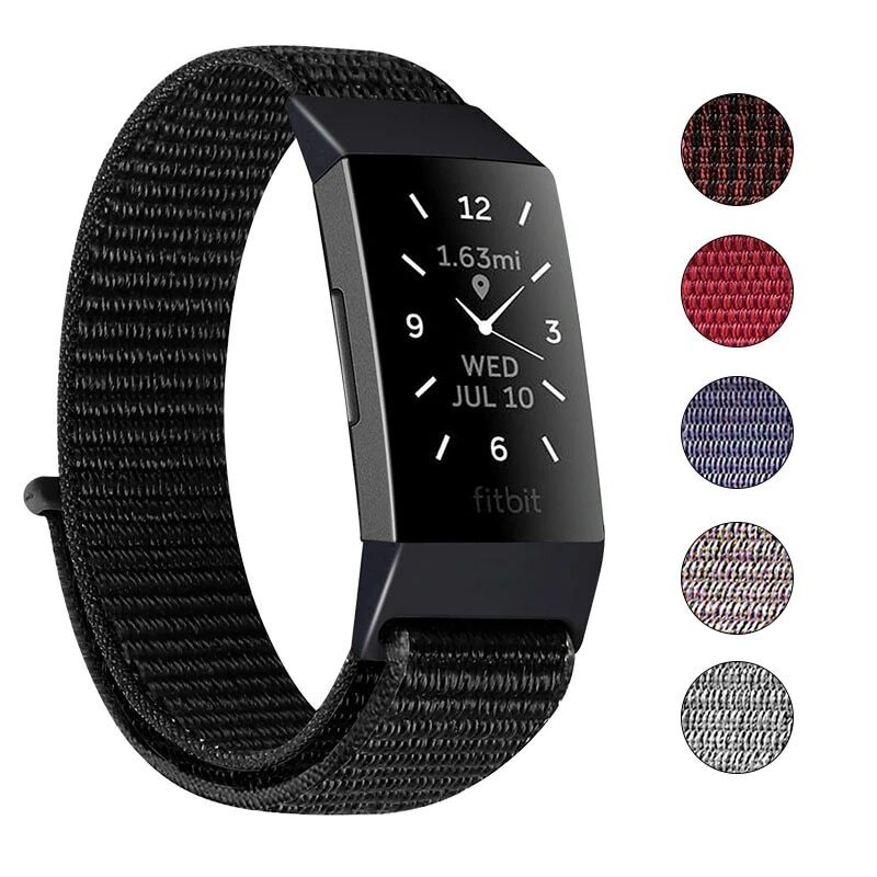 Wristband For Fitbit Charge3/Charge 4 Nylon Watch Band Sport Loop Strap Bracelet