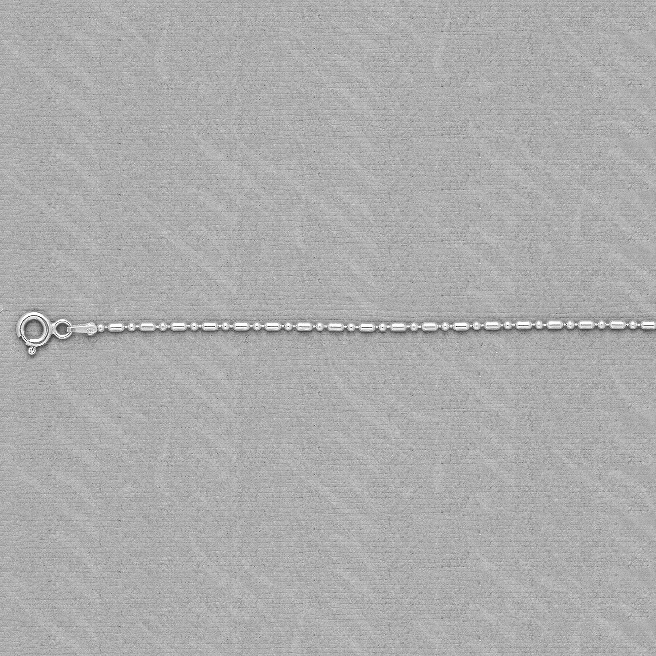 ITALY-925 Sterling Silver BEAD & BAR 1+1 Chain Necklace-Ball and Bar-16″ 18″ 20″