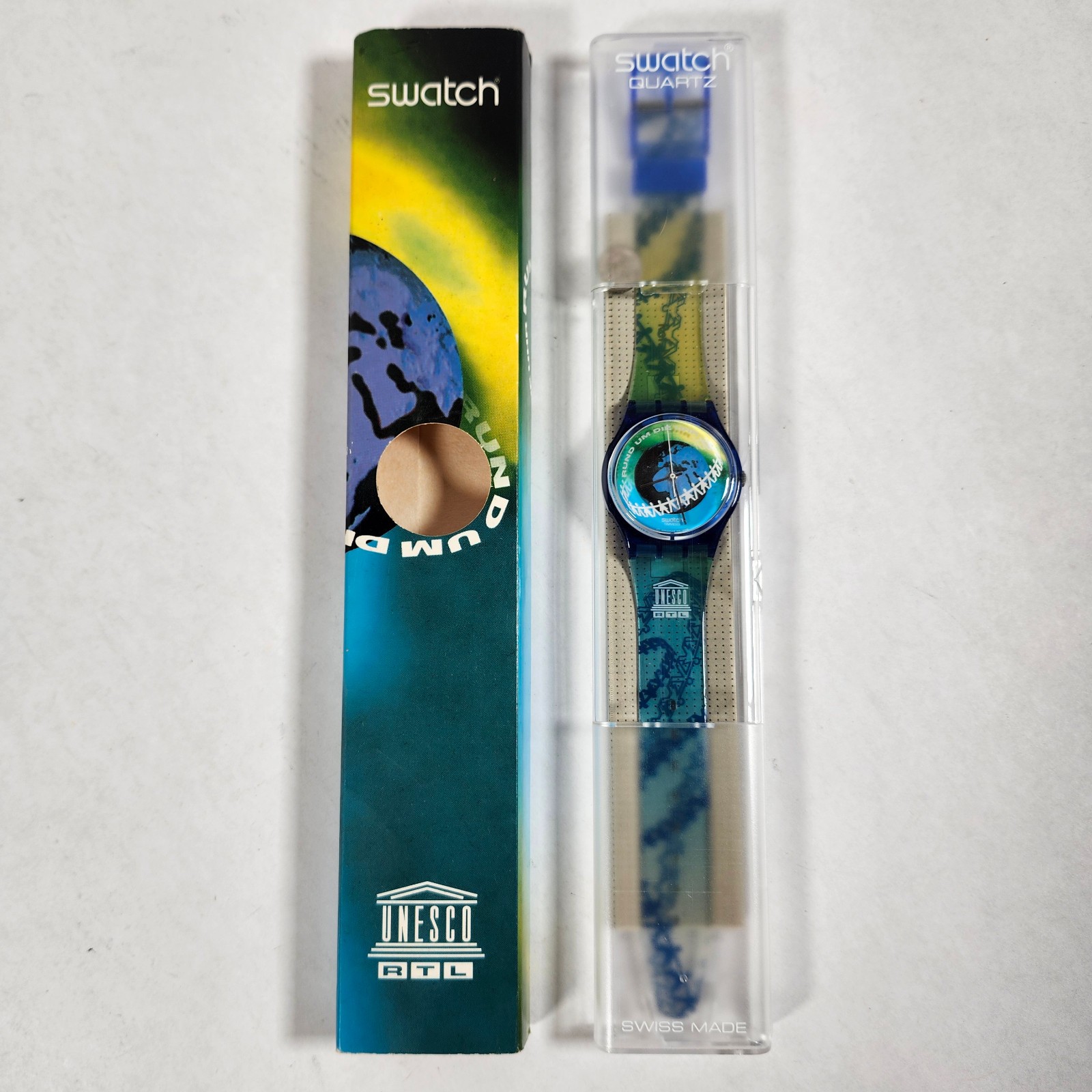 Vintage Swatch Watch Rund Und Die Uhr GZ153 with Case & Paperwork 1997 NOS NEW