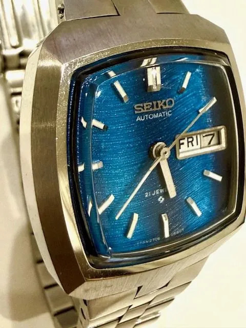 Working Seiko Automatic Blue Dial Day-Date 2706-3080 Women’s Watch H7-10-37